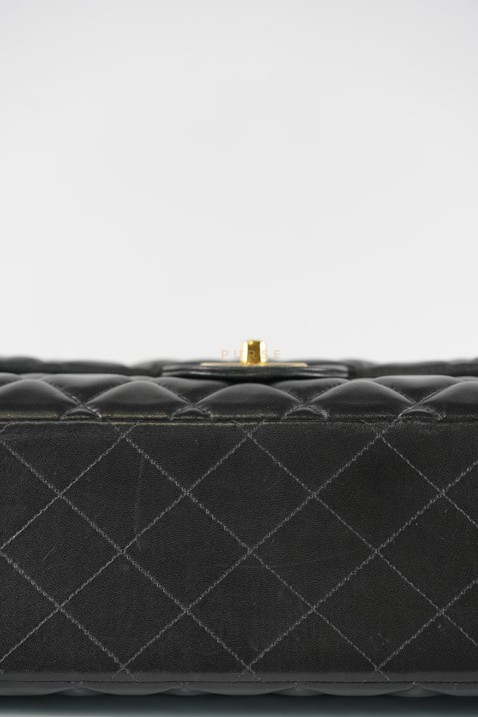 Chanel Classic Double Flap Maxi in Black Lambskin Leather and Gold Hardware Series 14 - Image 9