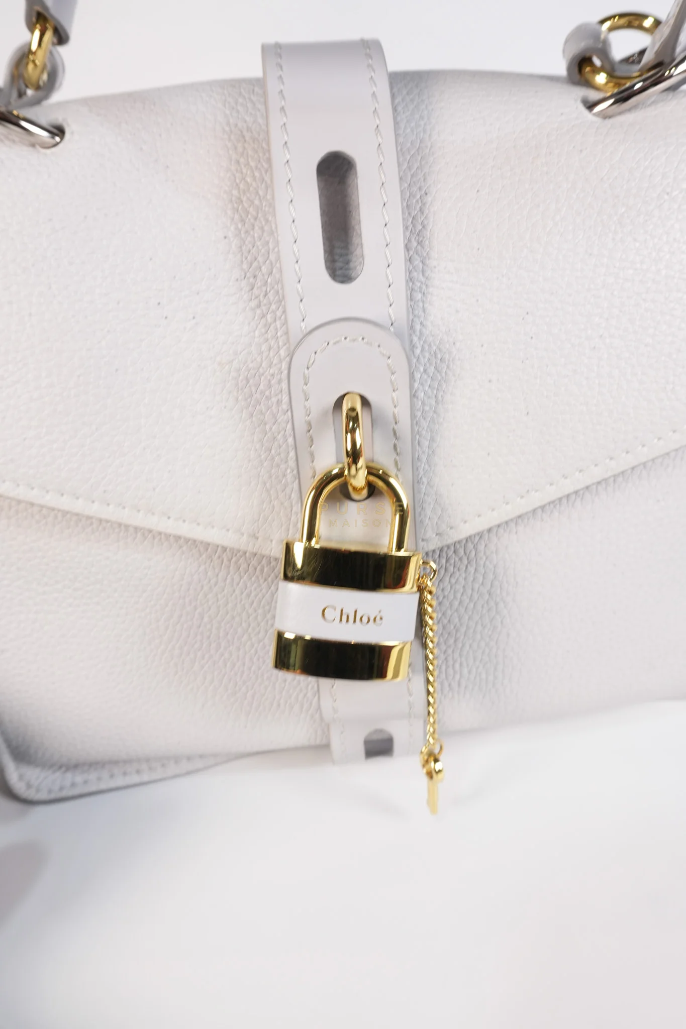 Chloe Aby Day Bag Small in Light Gray - Image 16