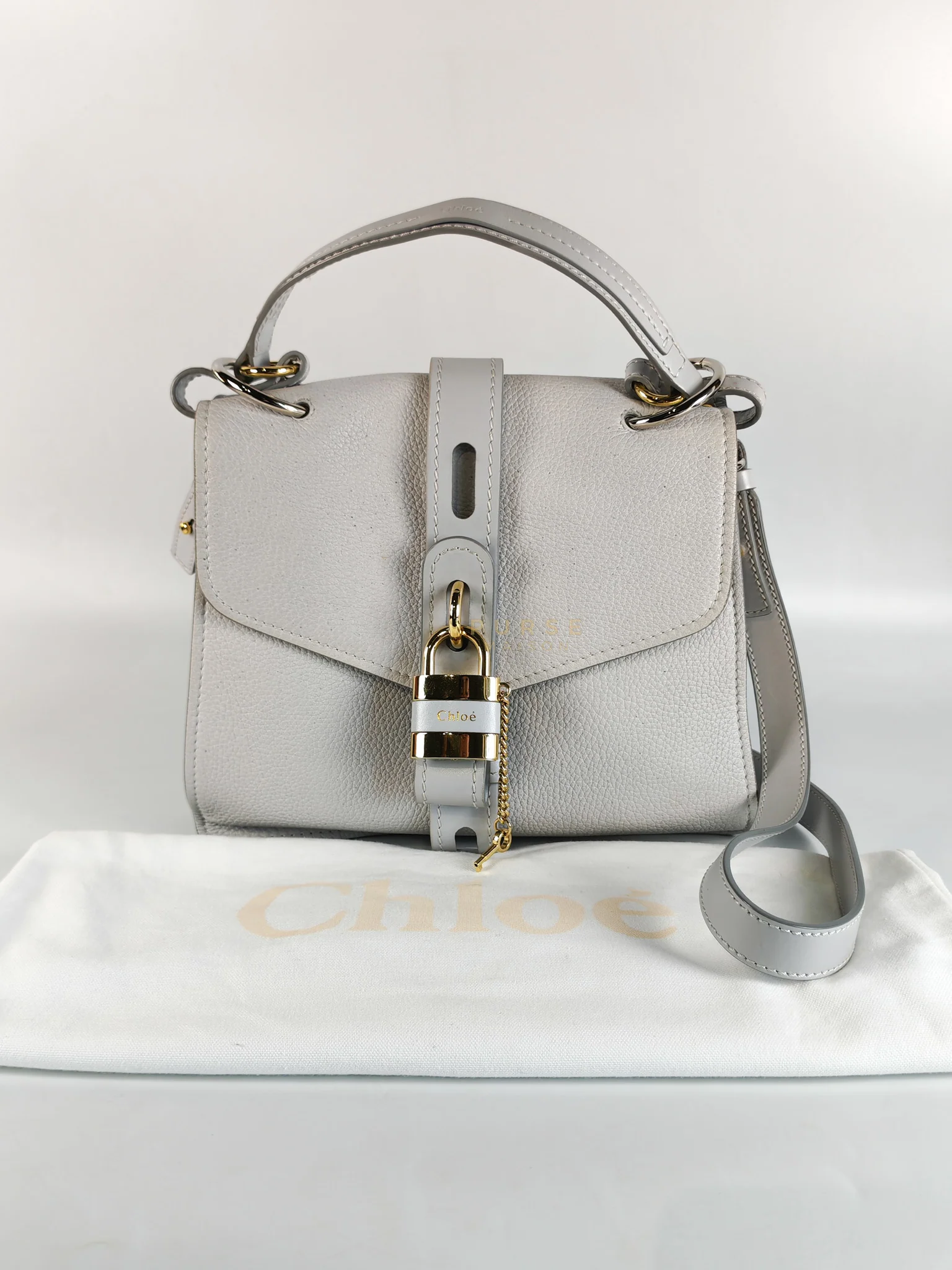Chloe Aby Day Bag Small in Light Gray - Image 38