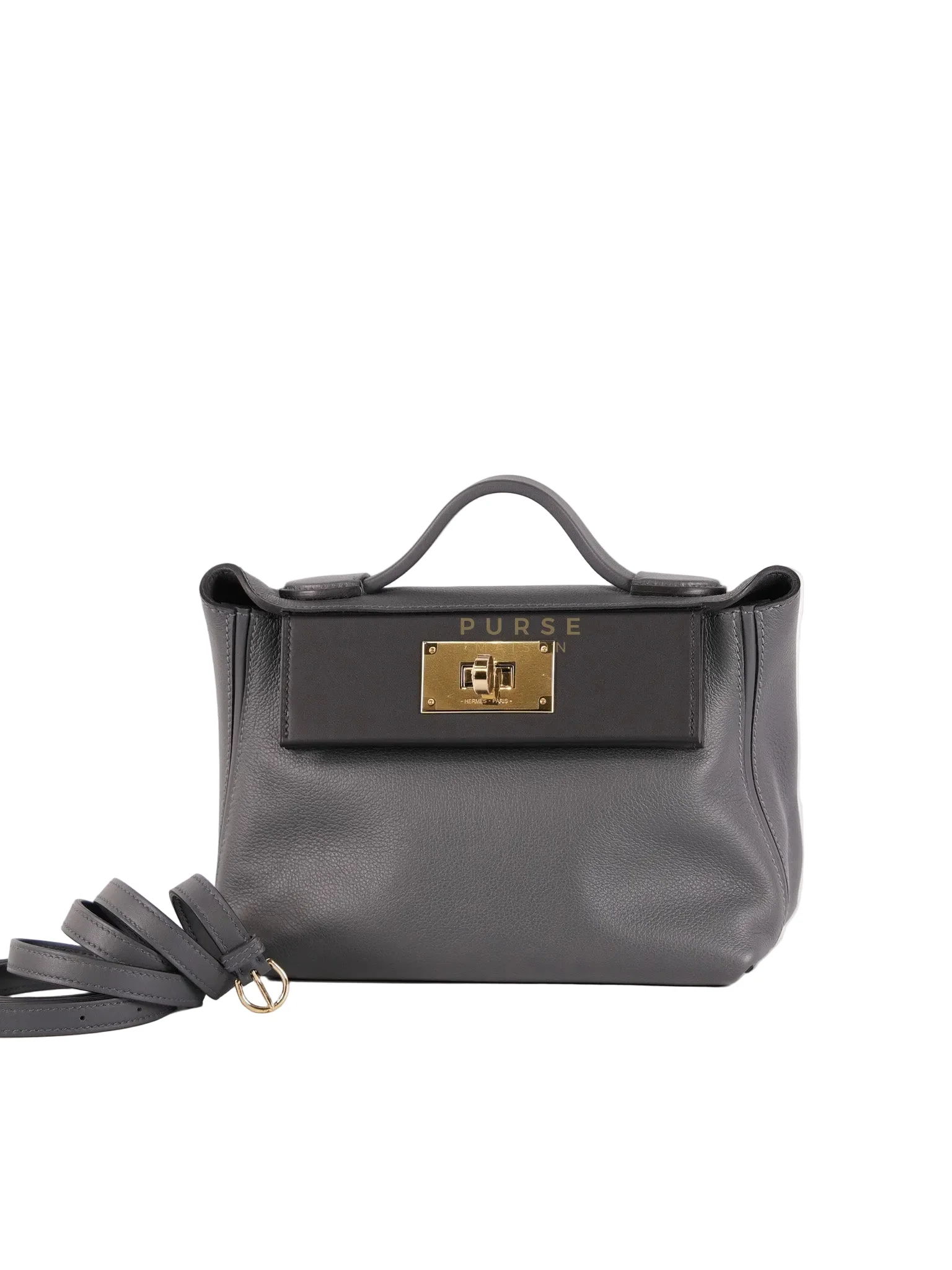 Hermes 24/24 Ardoise Bi-color 21 Evercolor/Swift Double Leather and Gold Hardware Stamp K (2025) - Image 3