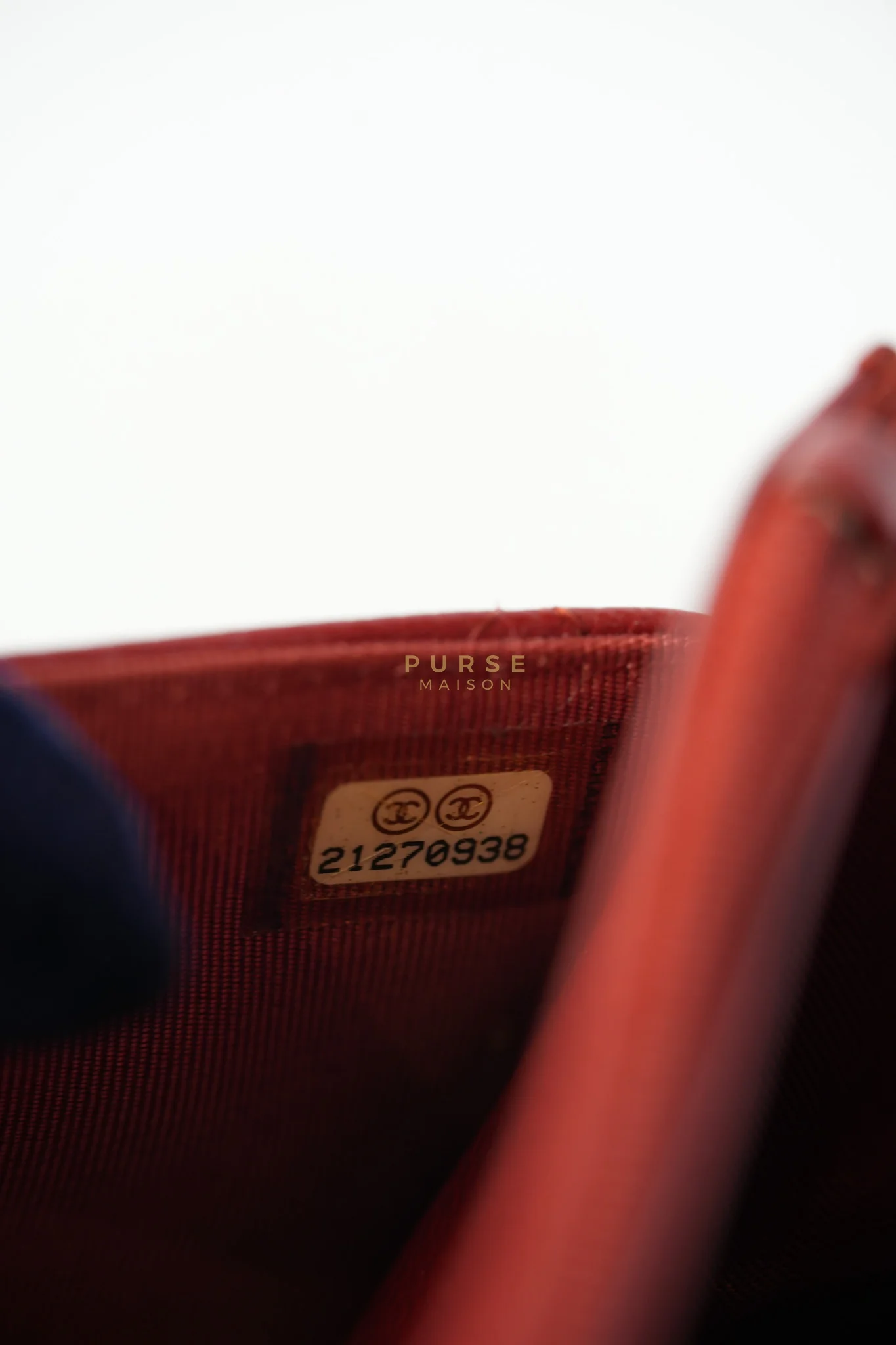 Chanel Wallet on Chain(WOC) in Red Caviar Leather Silver Hardware (Series 21) - Image 25