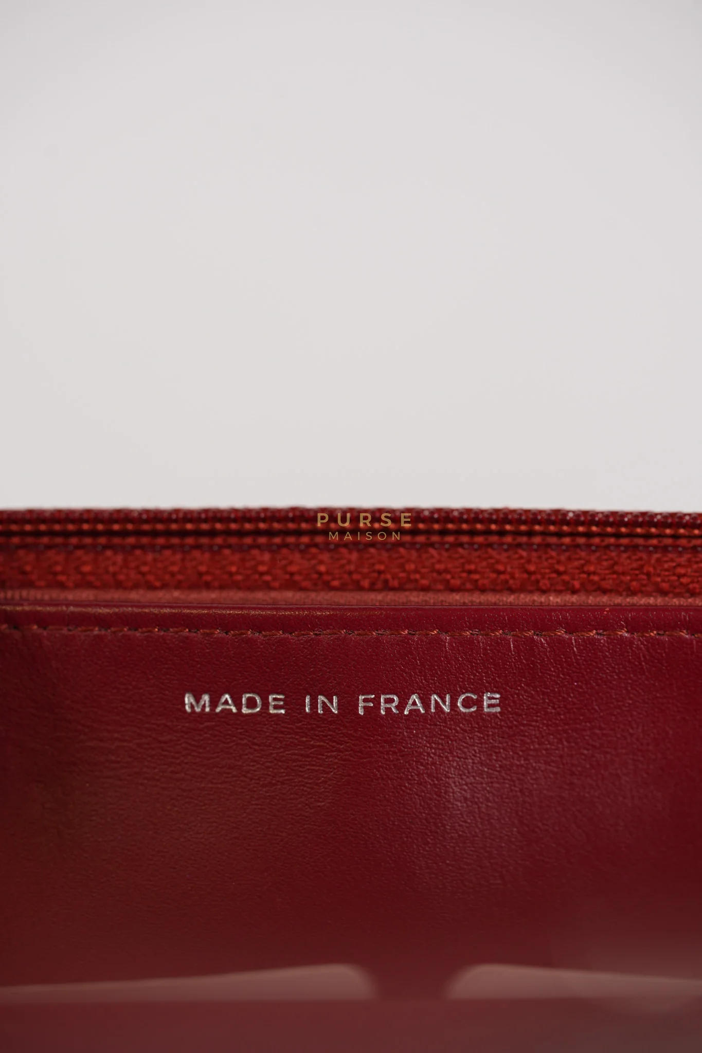 Chanel Wallet on Chain(WOC) in Red Caviar Leather Silver Hardware (Series 21) - Image 26