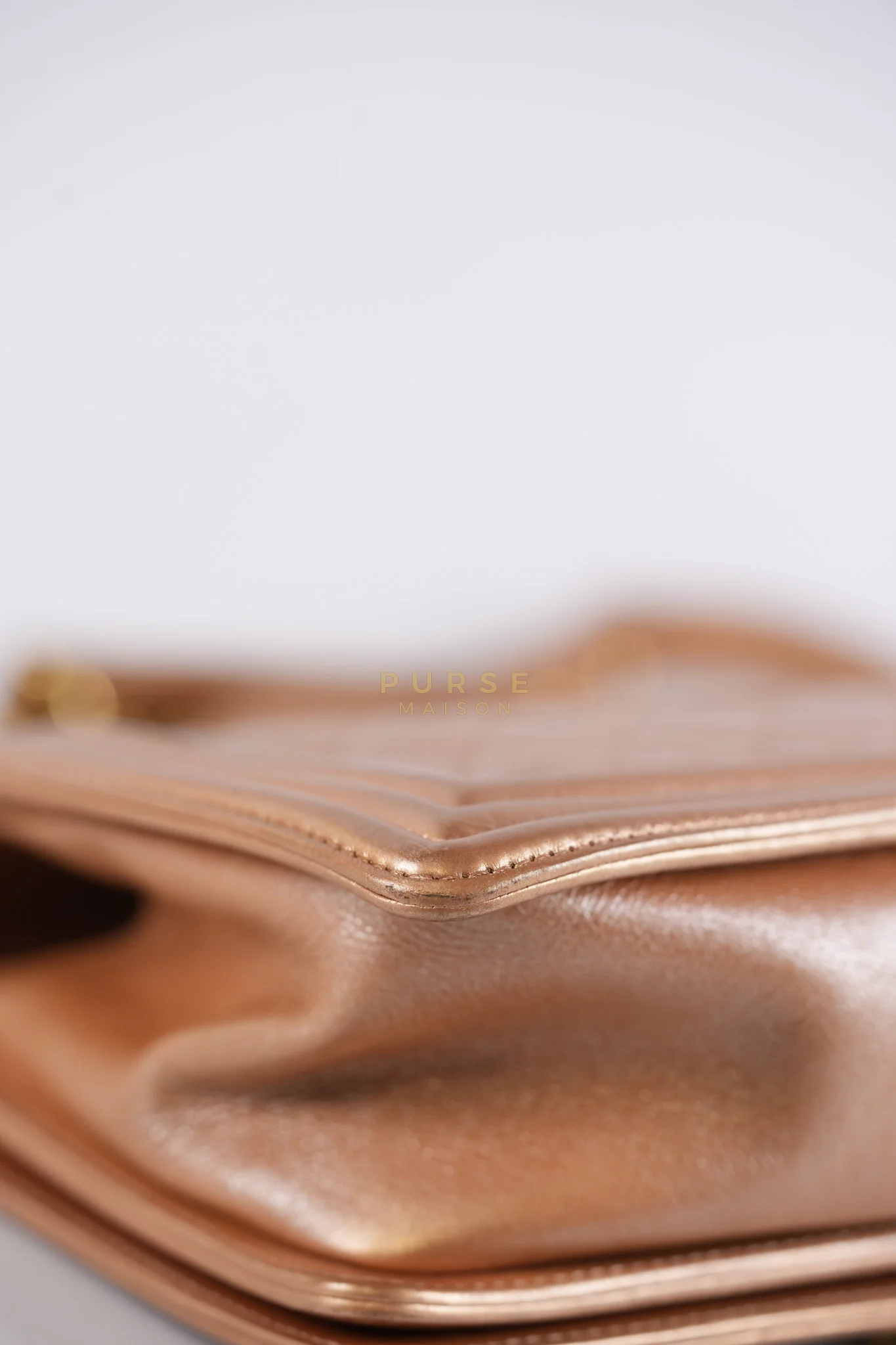 Chanel Le Boy Old Medium in Metallic Bronze Quilted Calfskin Leather and Gold Hardware Series 20 - Image 12