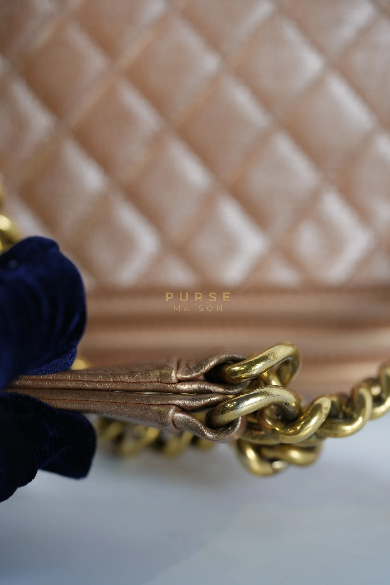 Chanel Le Boy Old Medium in Metallic Bronze Quilted Calfskin Leather and Gold Hardware Series 20 - Image 27