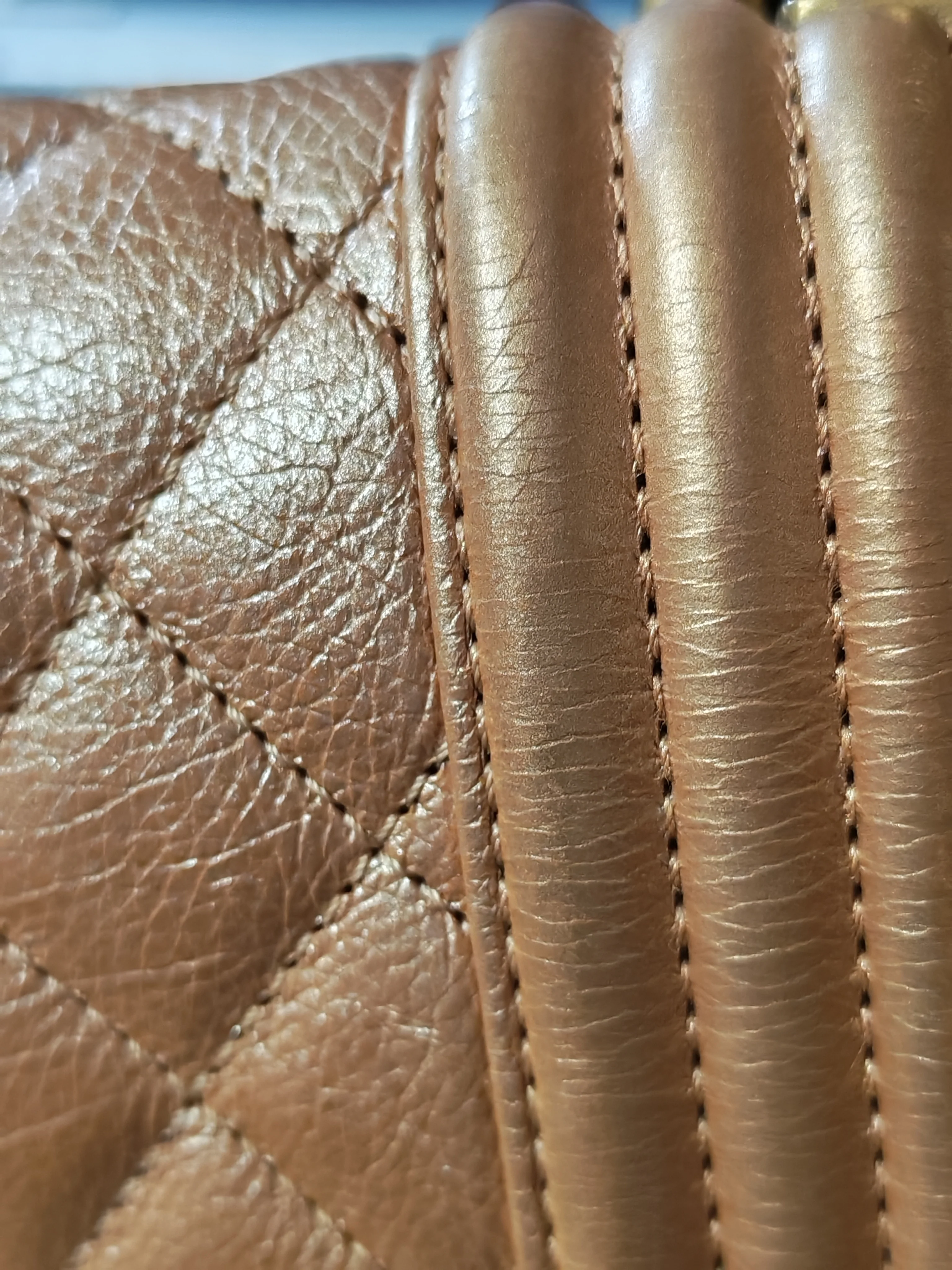 Chanel Le Boy Old Medium in Metallic Bronze Quilted Calfskin Leather and Gold Hardware Series 20 - Image 47