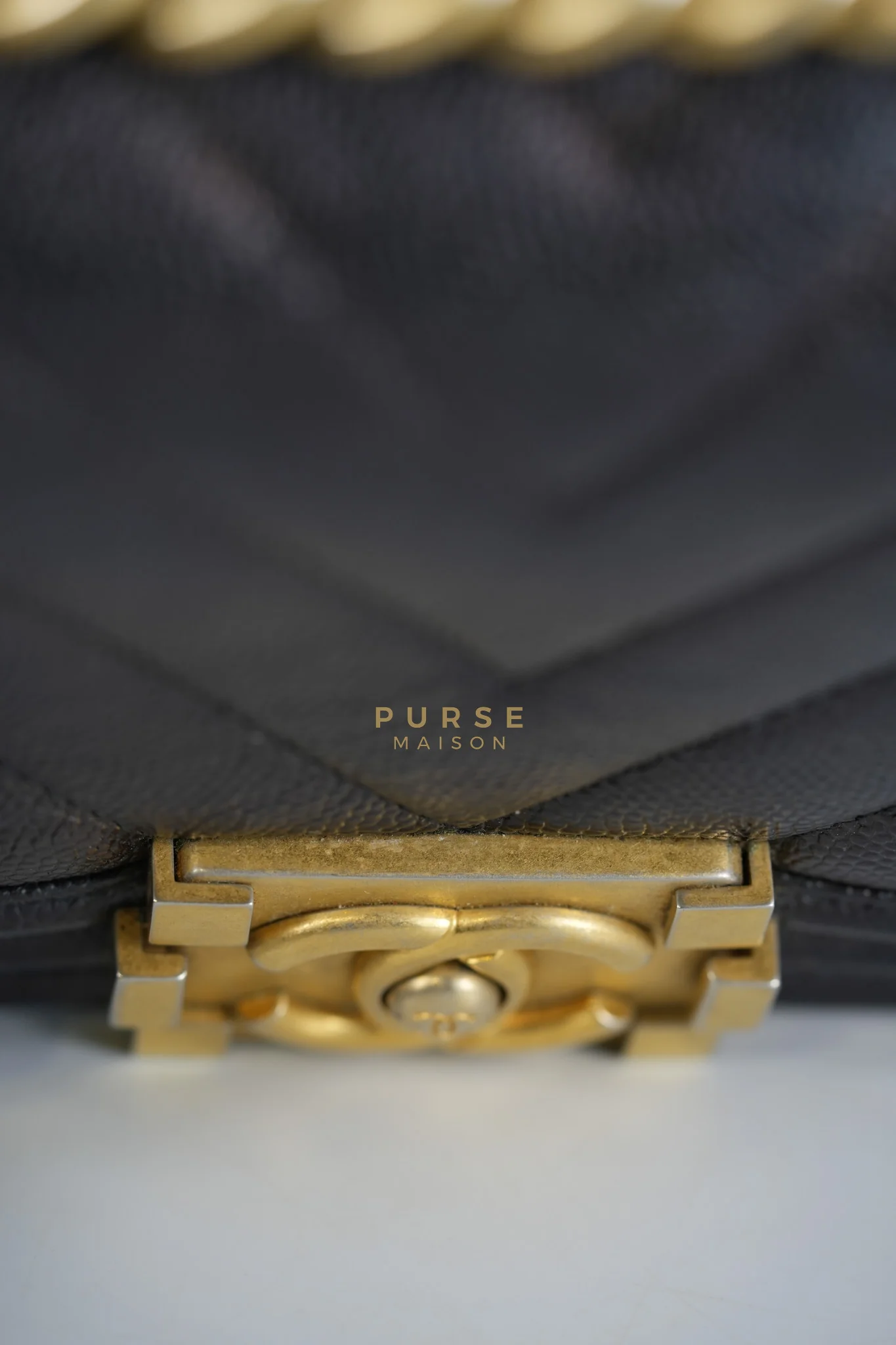 Chanel Boy Small Chevron in Black Caviar Leather and Aged Gold Hardware Series 24 - Image 18