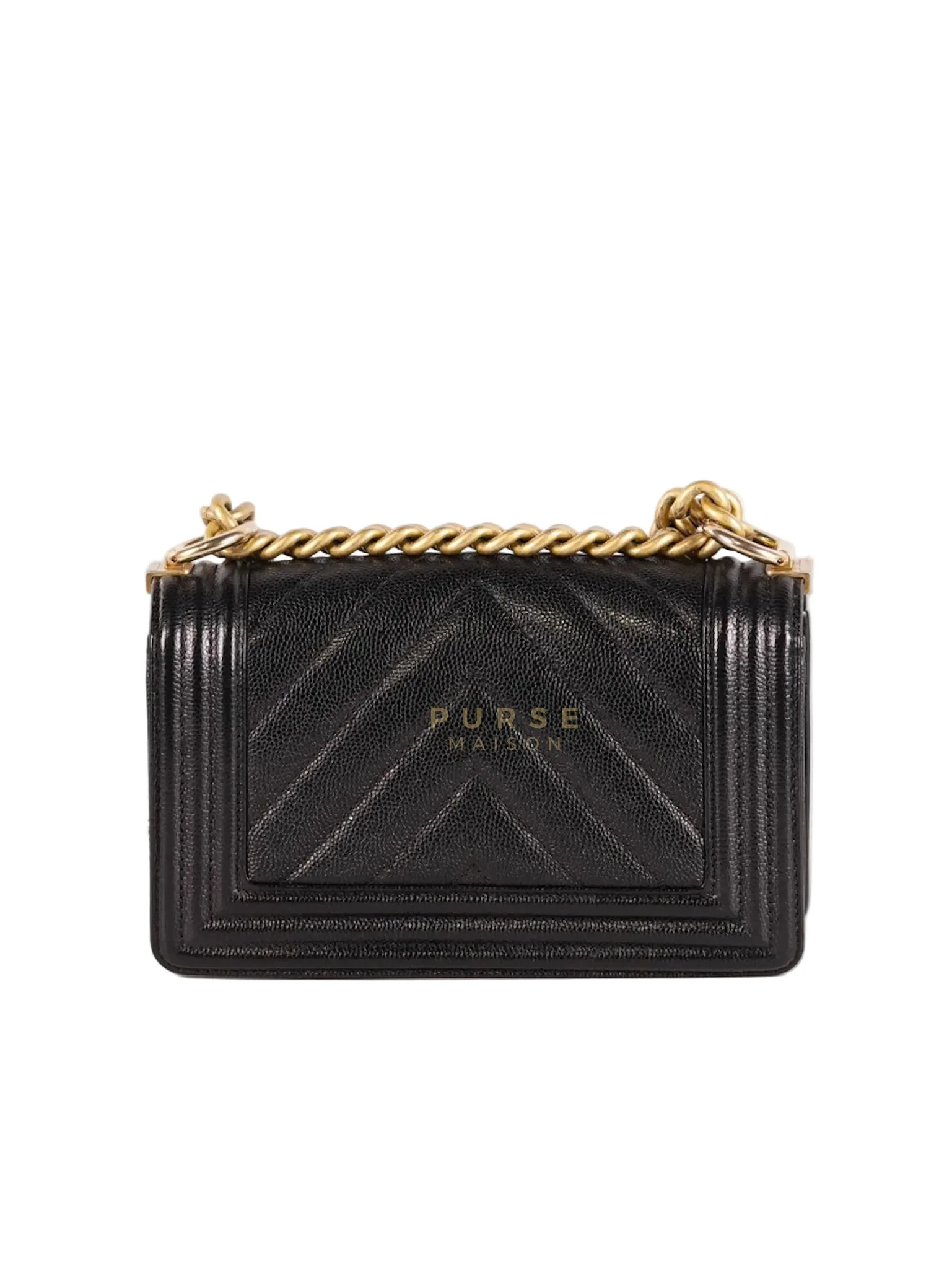 Chanel Boy Small Chevron in Black Caviar Leather and Aged Gold Hardware Series 24 - Image 4
