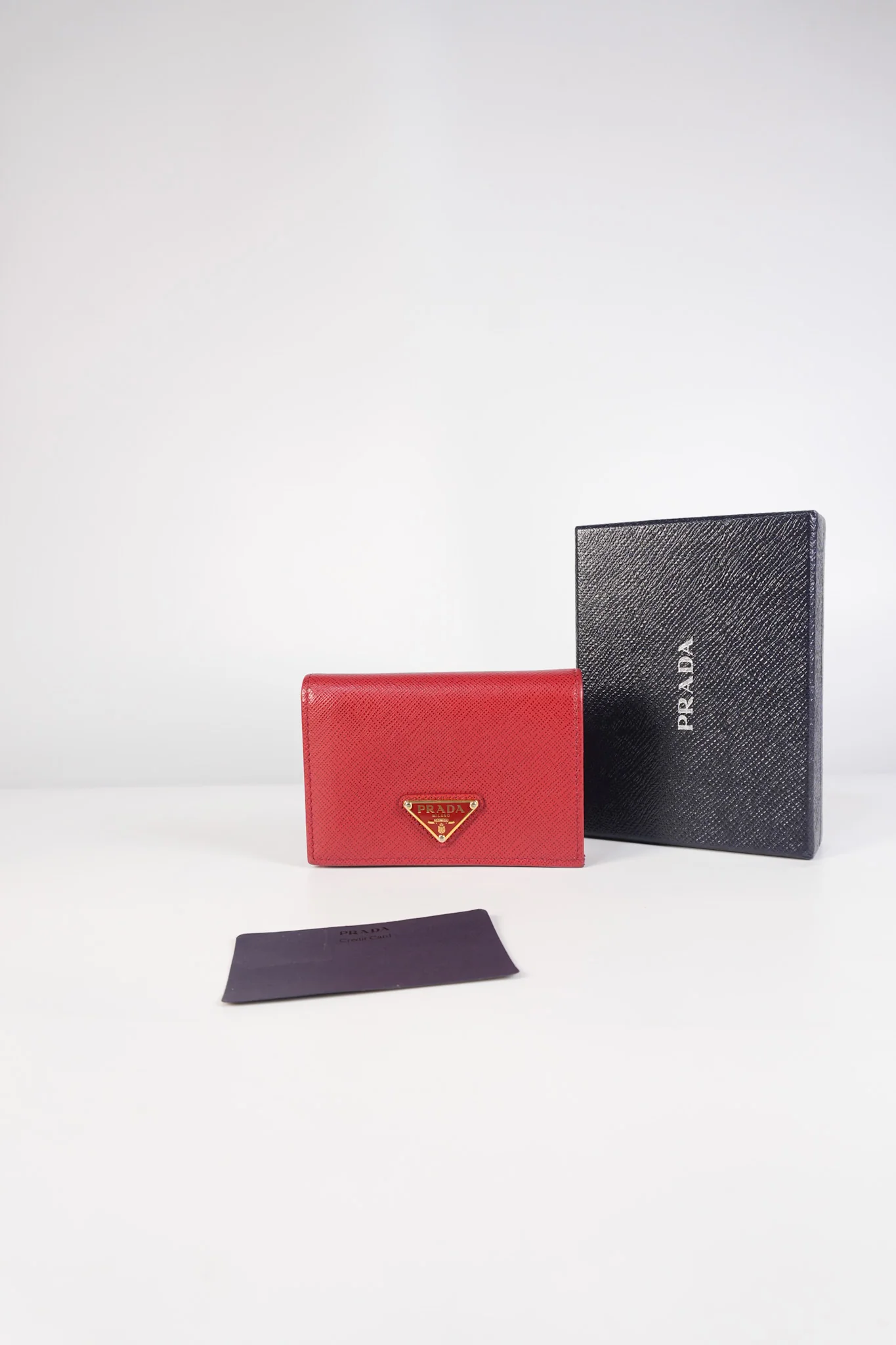 Prada 1MV021 Triangle Logo Bi-fold Wallet in Fouco/Red Saffiano Leather - Image 27