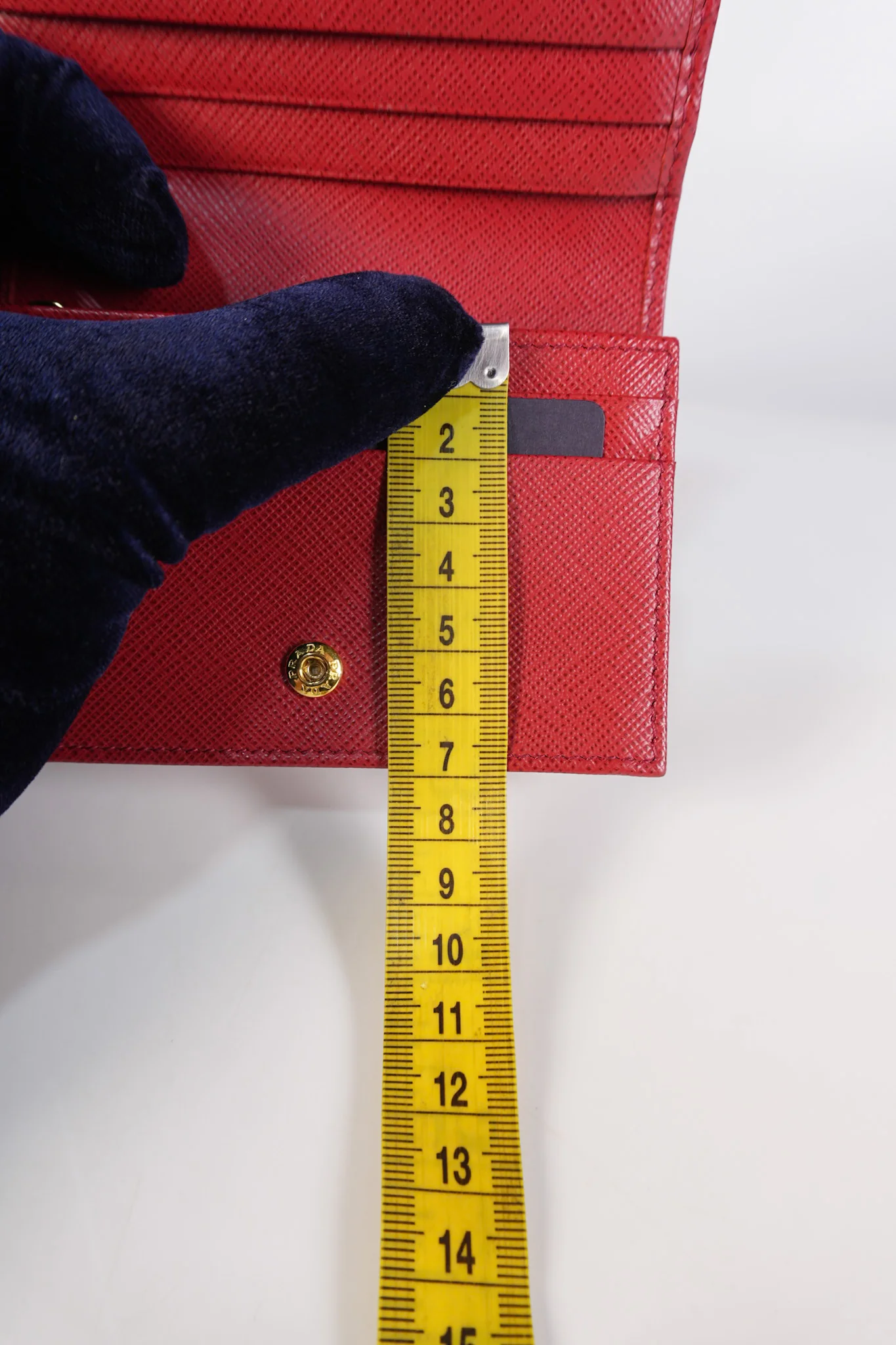 Prada 1MV021 Triangle Logo Bi-fold Wallet in Fouco/Red Saffiano Leather - Image 28