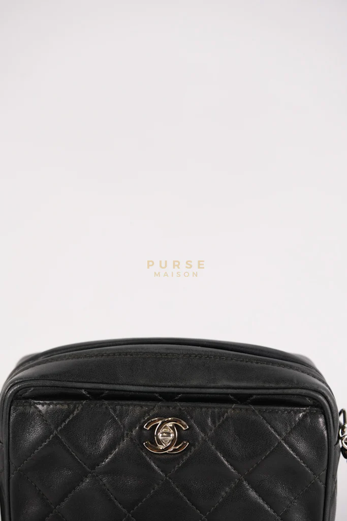 Chanel Square Camera Bag Vintage Quilted Lambskin Leather and Silver Hardware Series 4 - Image 21