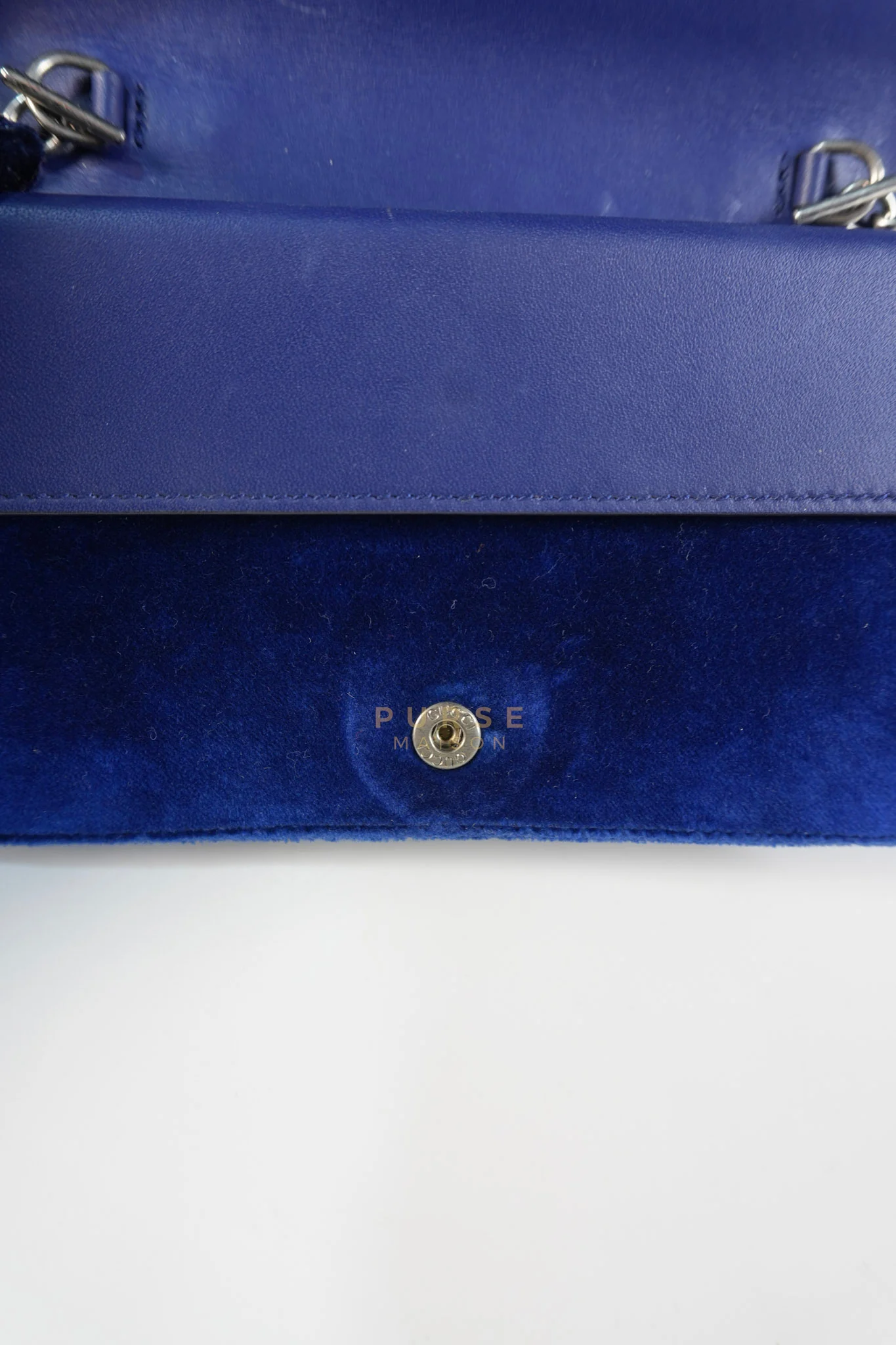 Gucci Super Mini Dionysus Blue Velvet Suede Leather Chain Bag - Image 19