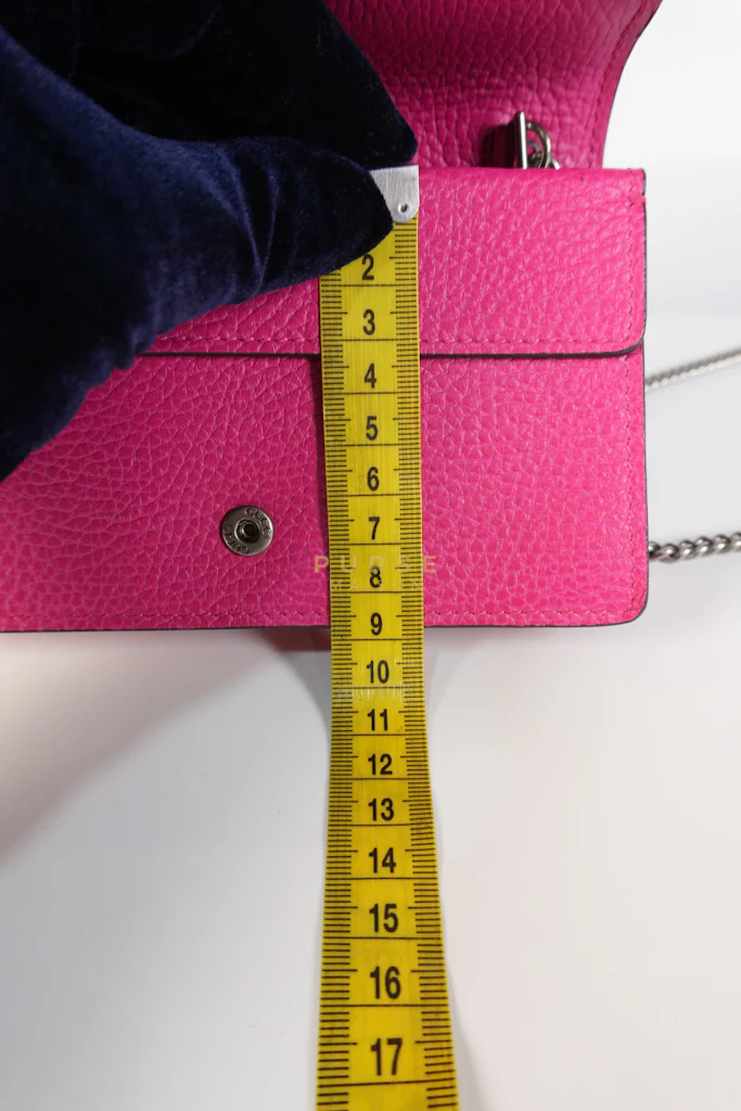 Gucci Super Mini Dionysus in Pink Grained Calfskin Leather Chain Bag - Image 29