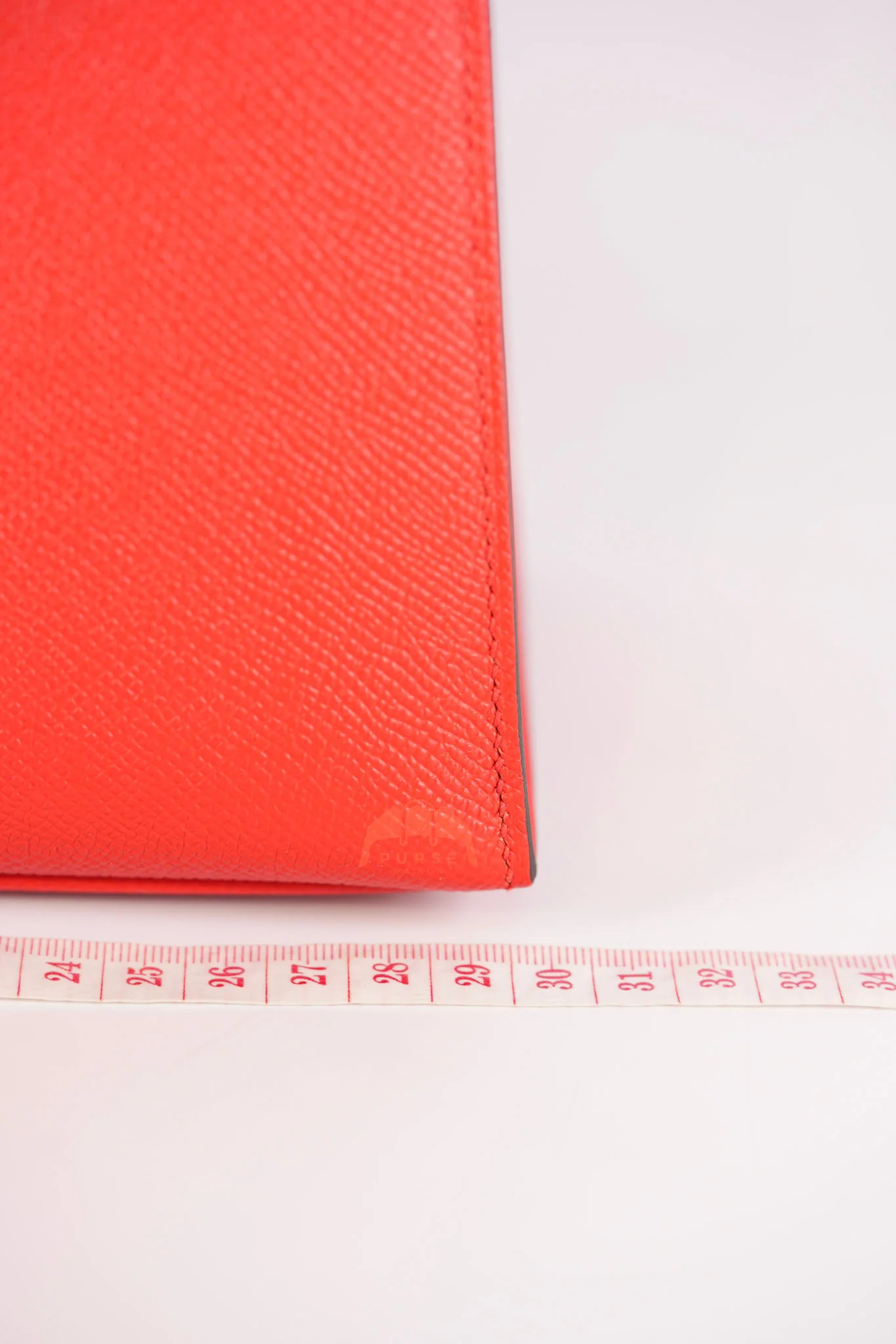 Hermes Kelly 28 Sellier in Rouge Coeur/Rose Extreme/Blue Zanzibar Epsom Leather and Palladium Hardware Stamp Z (2021) - Image 37
