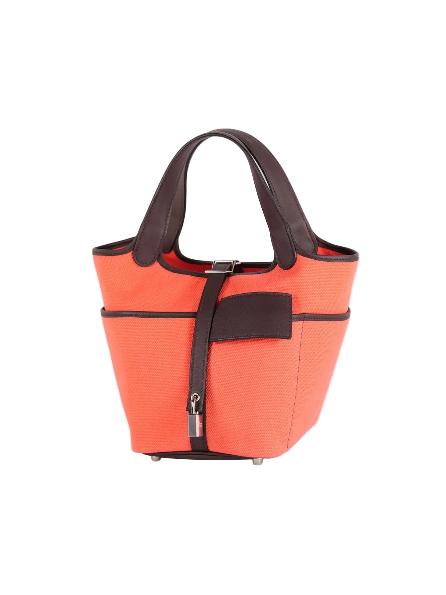 Hermes Picotin 18 Limited Edition Cargo Rouge Sellier Swift and Rose Texas Toile Goeland Canvas and Palladium Hardware Stamp U (2022) - Image 3