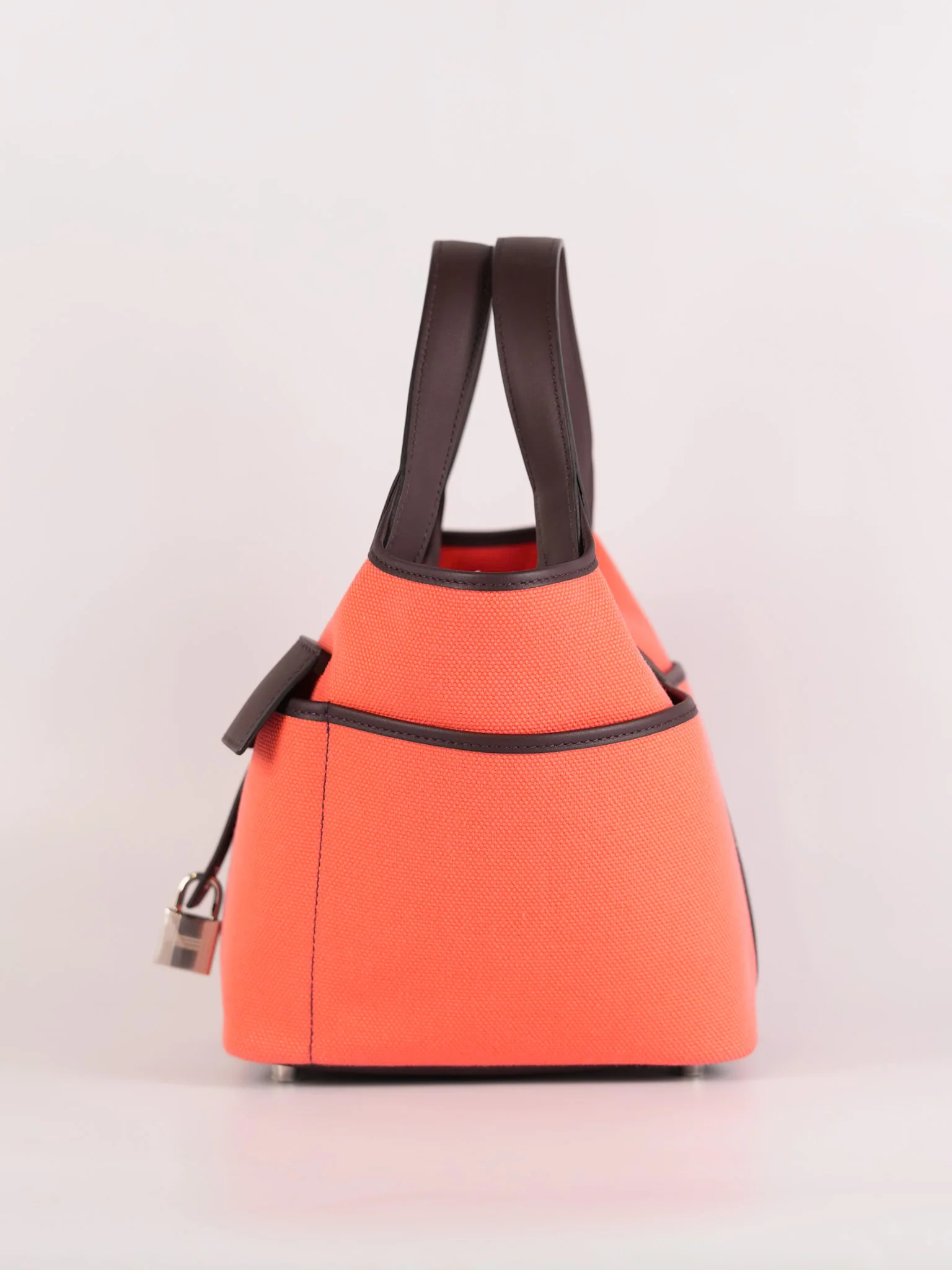 Hermes Picotin 18 Limited Edition Cargo Rouge Sellier Swift and Rose Texas Toile Goeland Canvas and Palladium Hardware Stamp U (2022) - Image 5