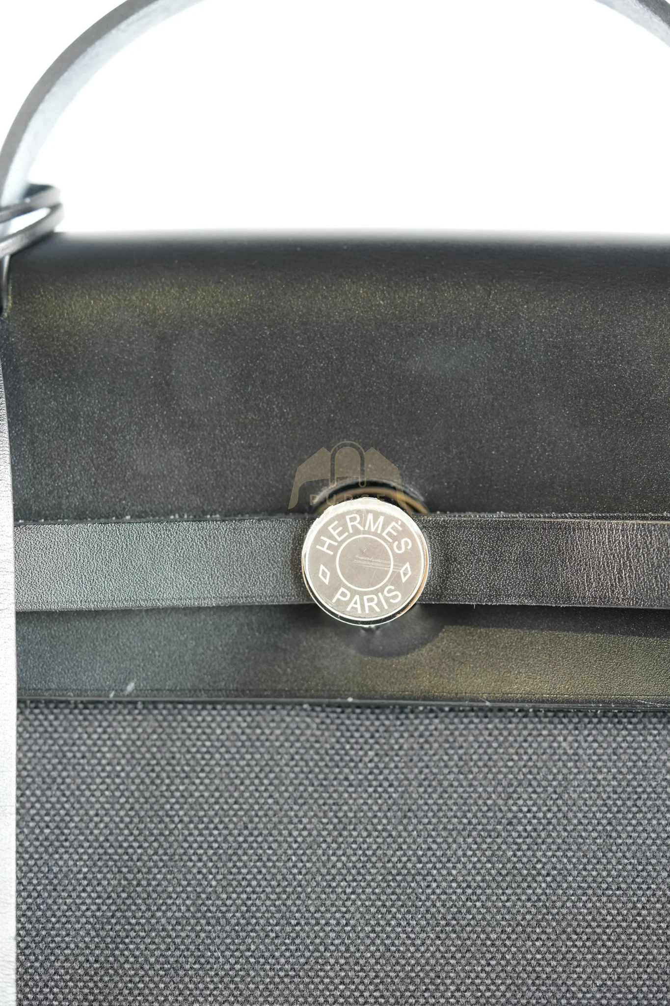 Hermes Herbag Messenger 39 in Black Military Toile Vache Hunter & Palladium Hardware Stamp K(2025) - Image 13