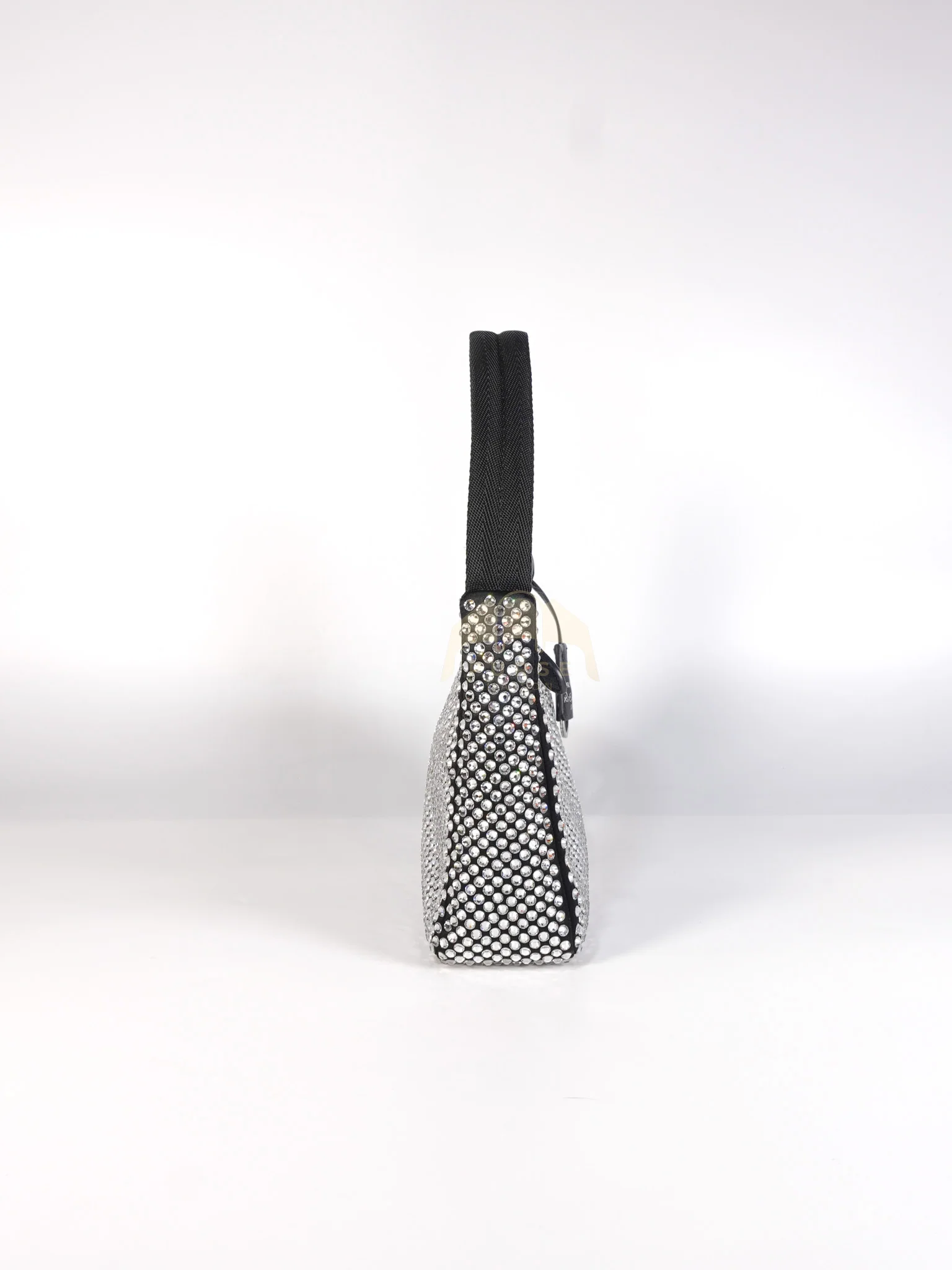 Prada Re-Edition 2000 Black Nylon with Crystals Shoulder Bag - Image 6