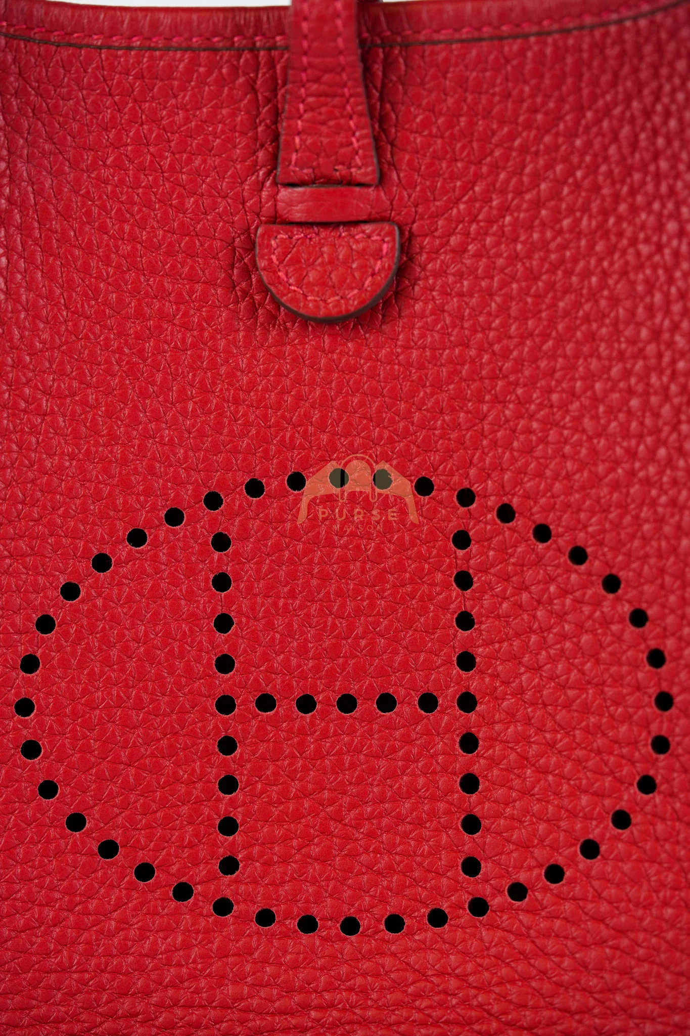 Hermes Evelyne TPM Red in Clemence Leather and Gold Hardware Stamp C (2018) - Image 12