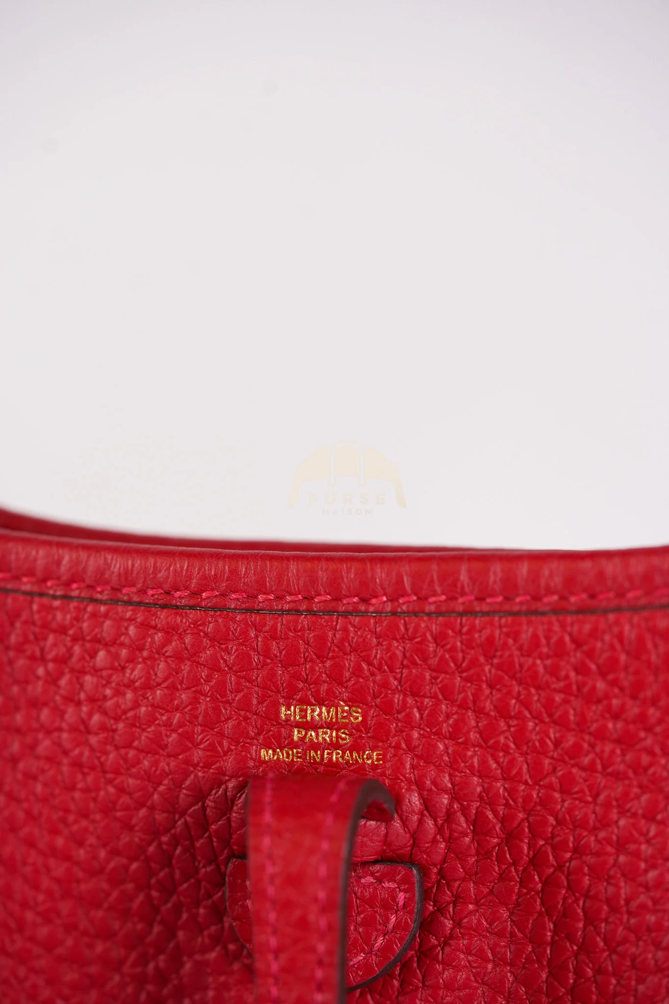 Hermes Evelyne TPM Red in Clemence Leather and Gold Hardware Stamp C (2018) - Image 17