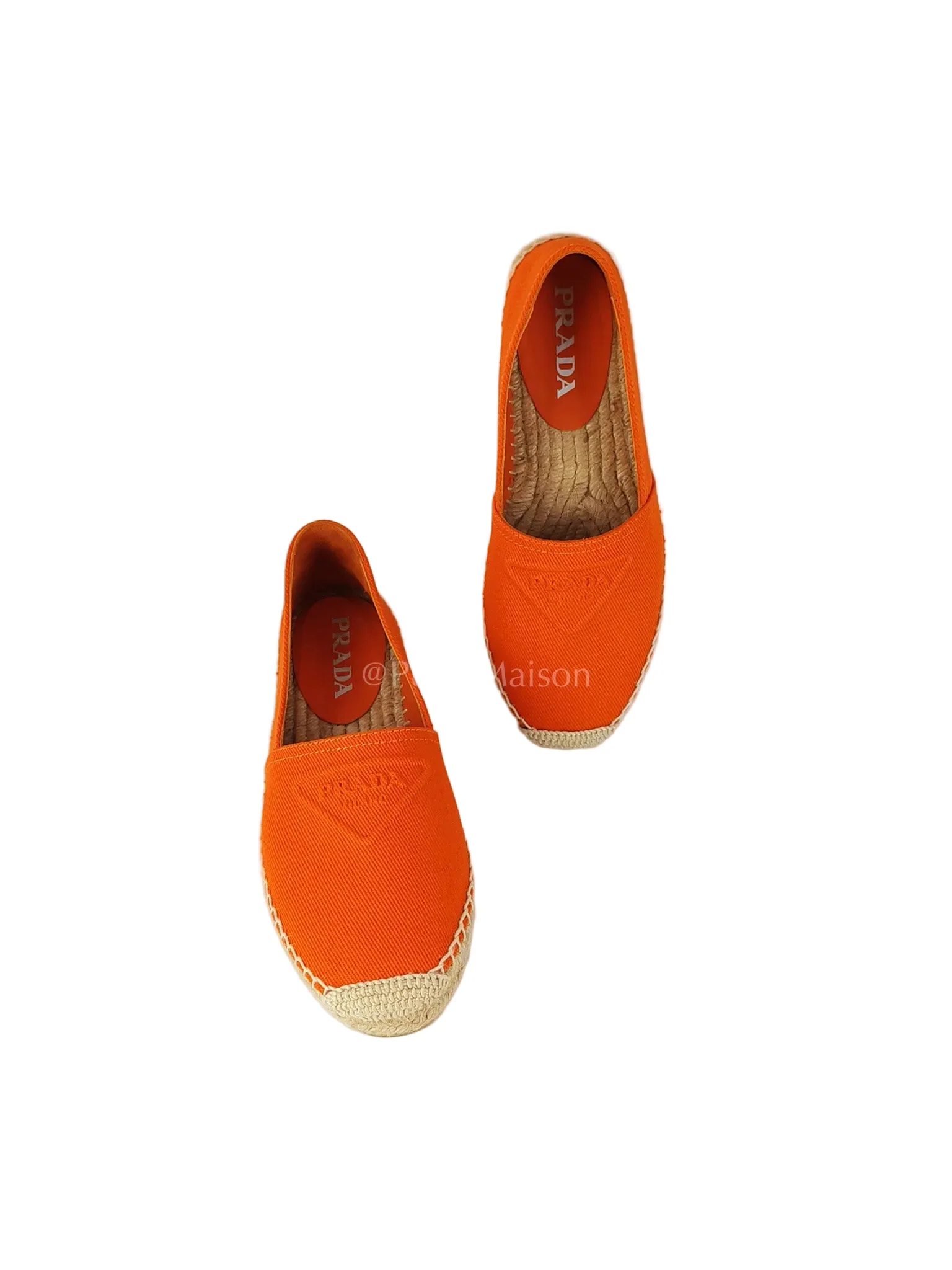 Prada Calzature Donna Arancio (Orange) Espadrille Shoes Size 37EU (23.5cm) - Image 2