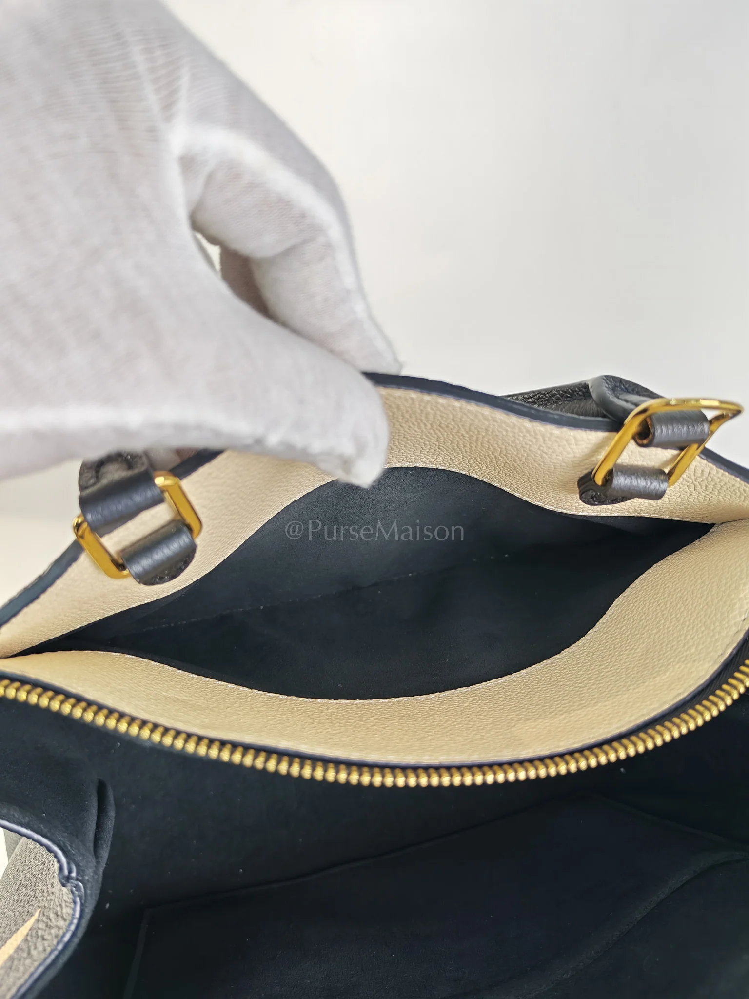 Louis Vuitton Petit Palais PM in Monogram Empreinte Bicolor Leather (Microchip) - Image 31