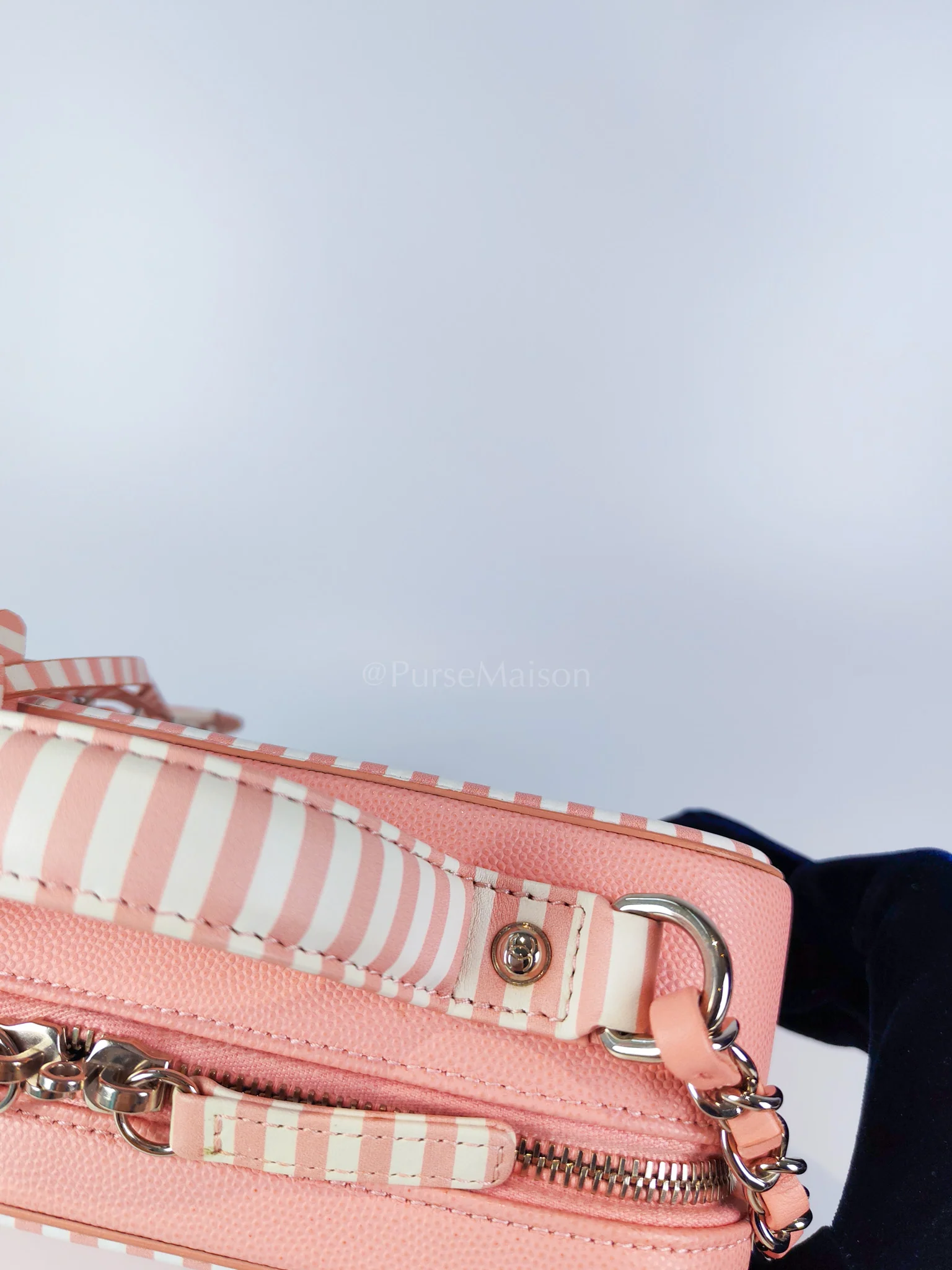 Chanel Filigree Vanity Case in Medium Pink Caviar Leather and Silver Hardware Series 26 - Image 19