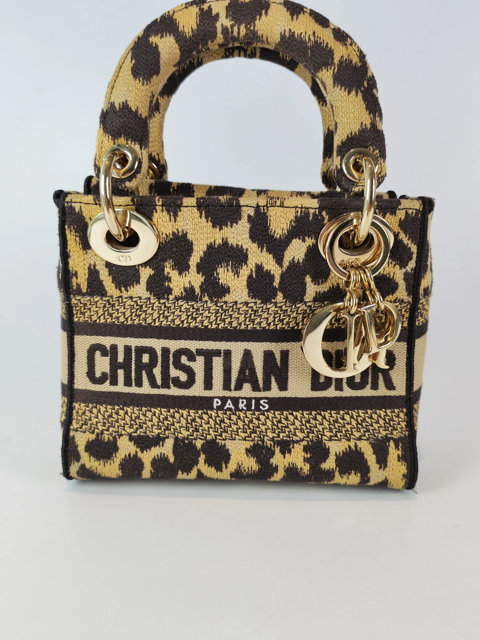 Christian Dior Lady D-lite Mini in Mizza Leopard Embroidered Canvas - Image 13