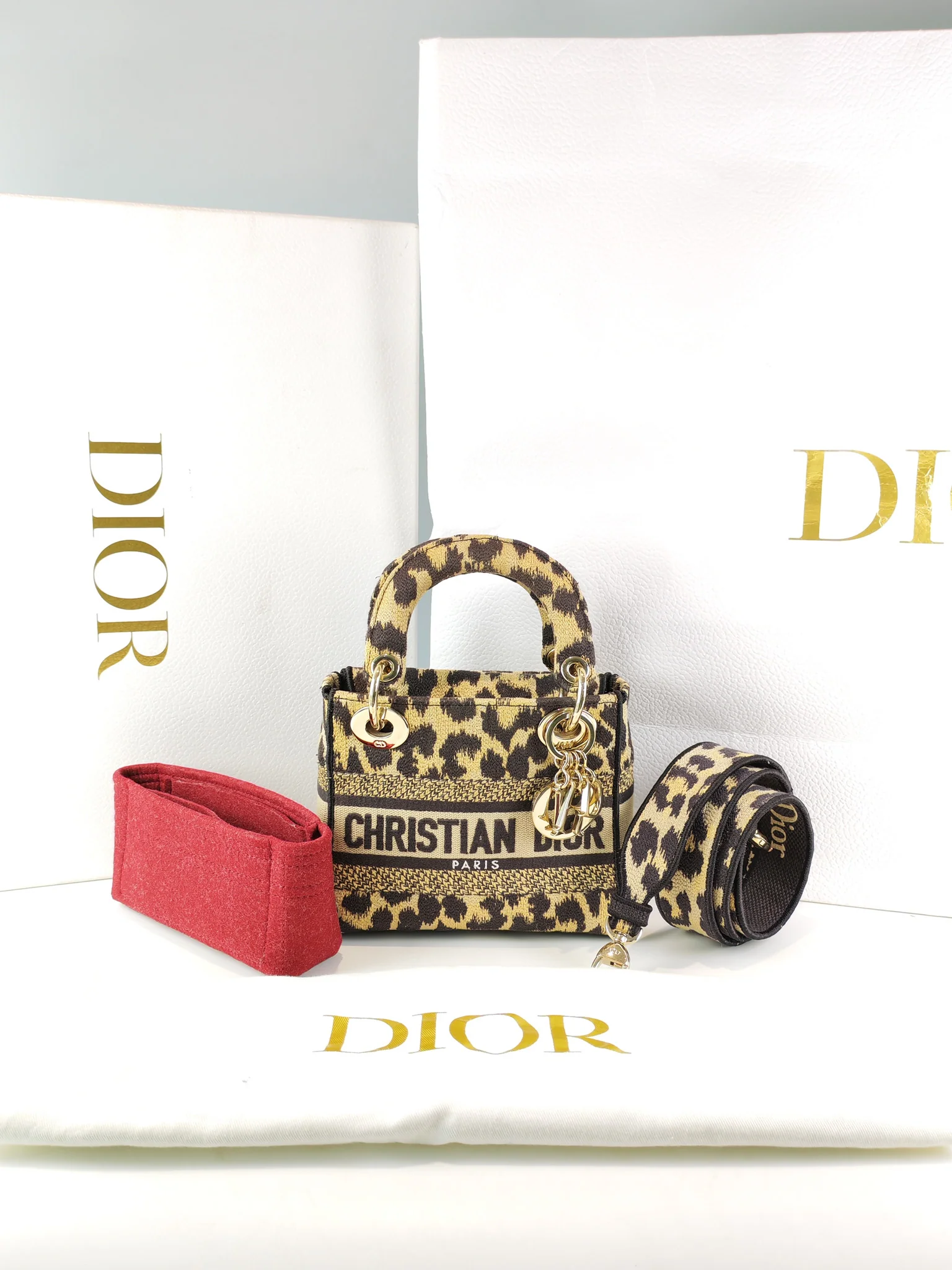 Christian Dior Lady D-lite Mini in Mizza Leopard Embroidered Canvas - Image 27