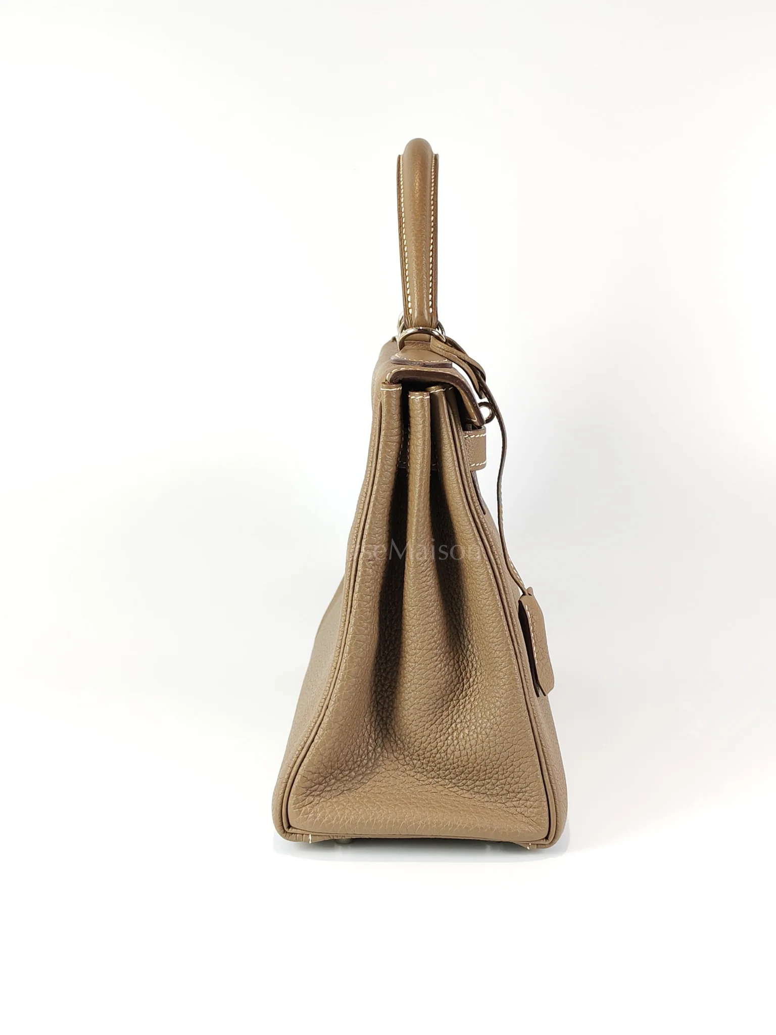 Hermes Kelly 28 Retourne in Etoupe Togo Leather and Palladium Hardware Stamp D (2019) - Image 6