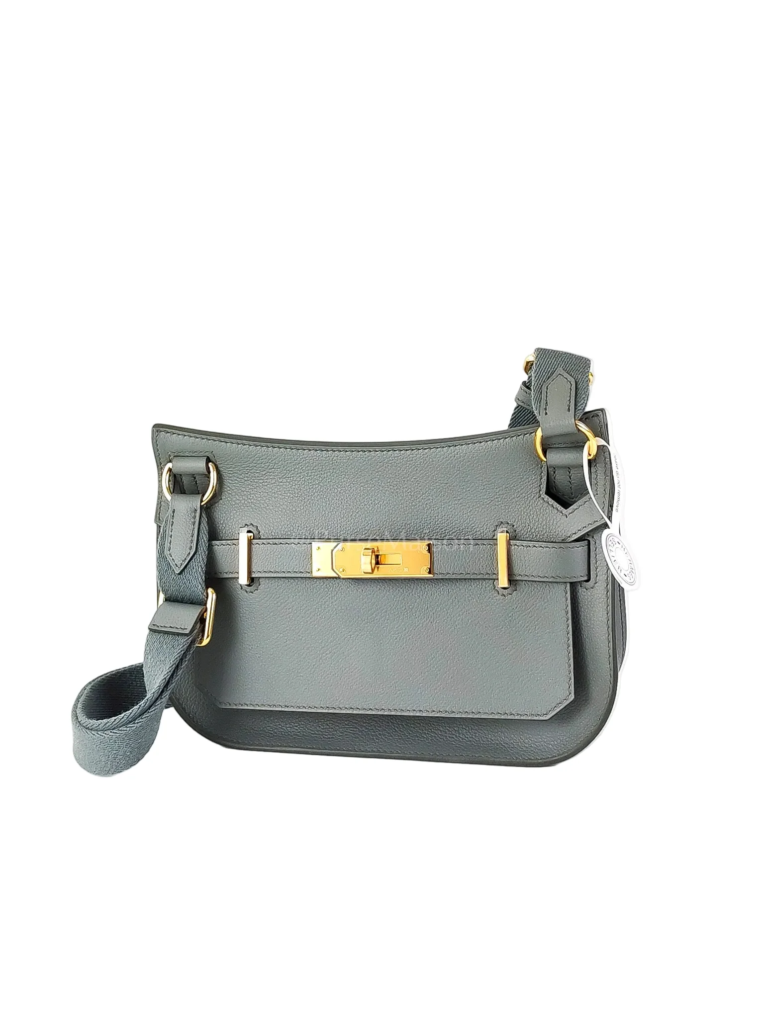 Hermes Mini Jypsiere Vert Amande in Evercolor Leather and Gold Hardware Stamp K (2025) - Image 3