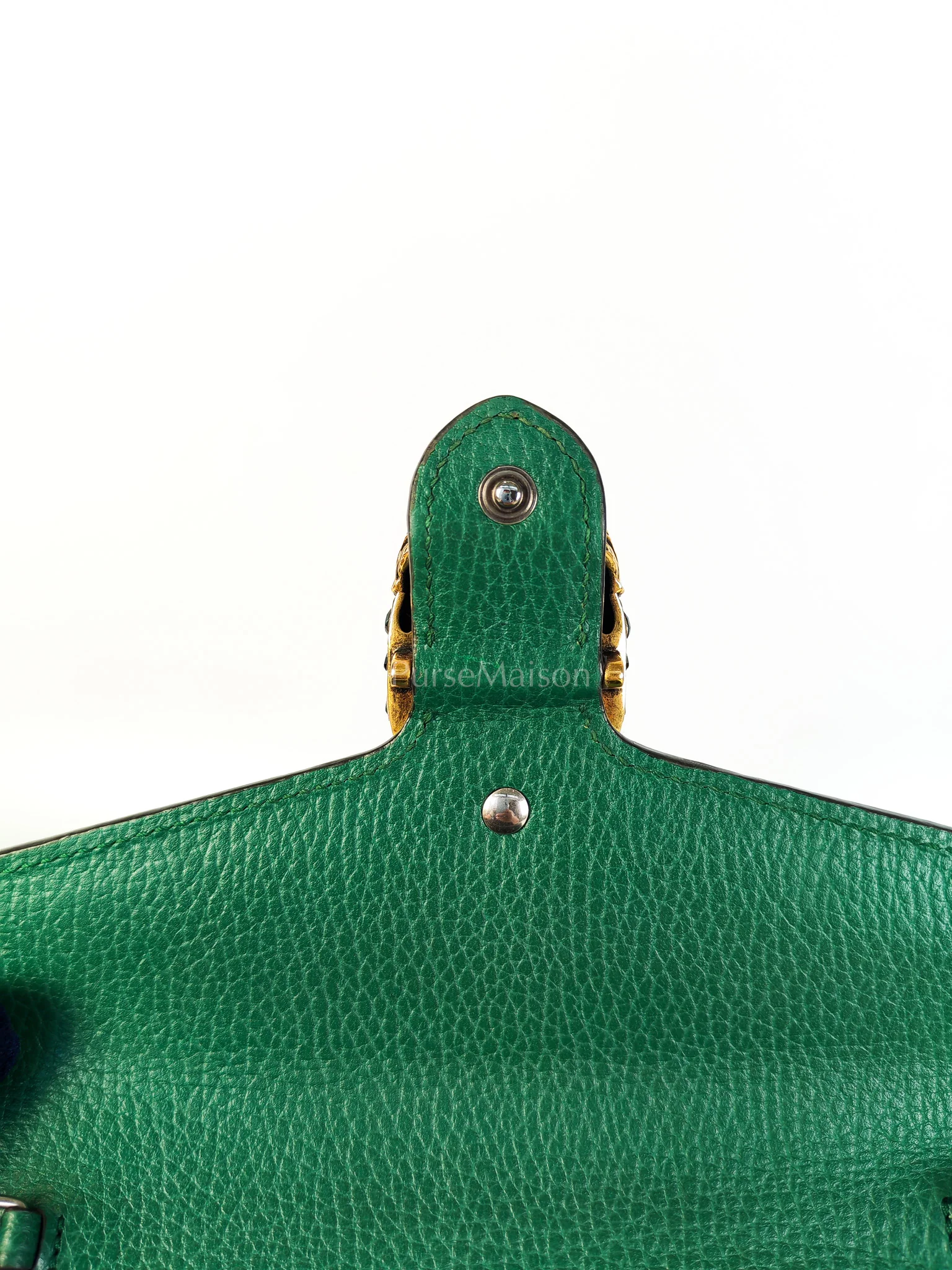Gucci Dionysus Mini Chain Bag in Emerald Green Grained Leather Chain Bag - Image 21