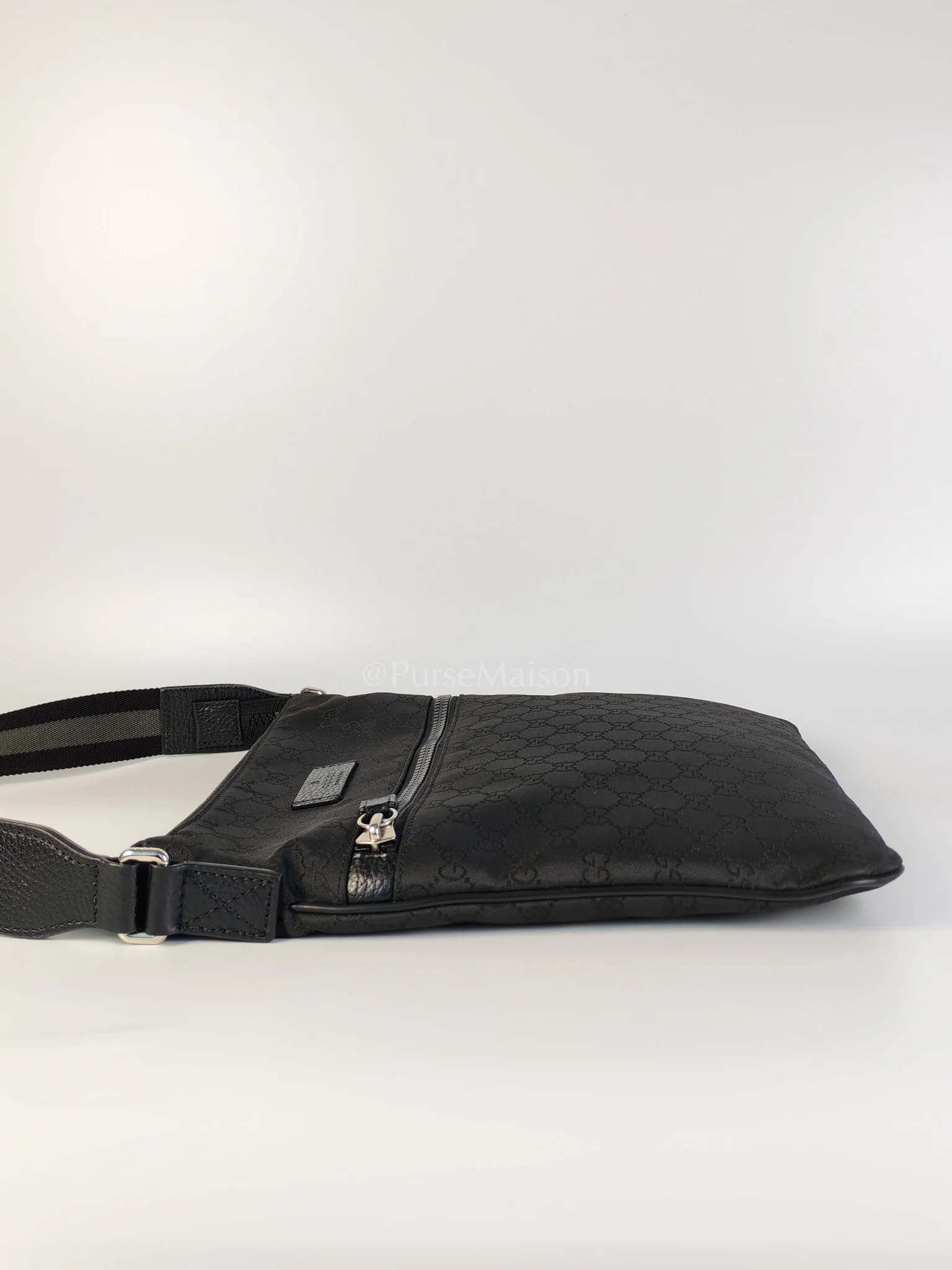 Gucci Messenger Bag in GG Guccissima Web Black Canvas - Image 6