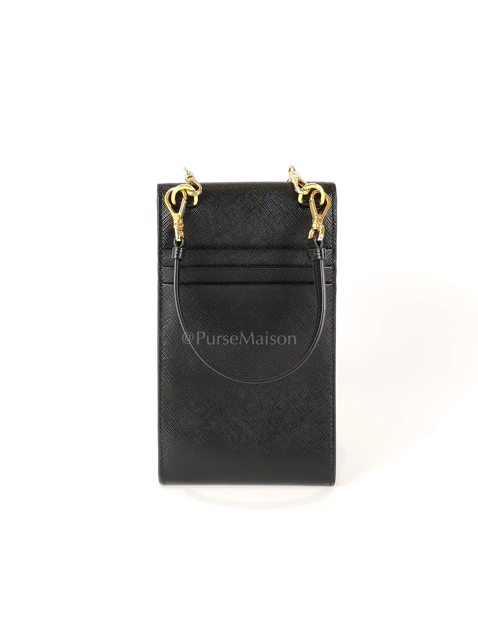 Prada Saffiano Leather in Black Phone Carrier - Image 4