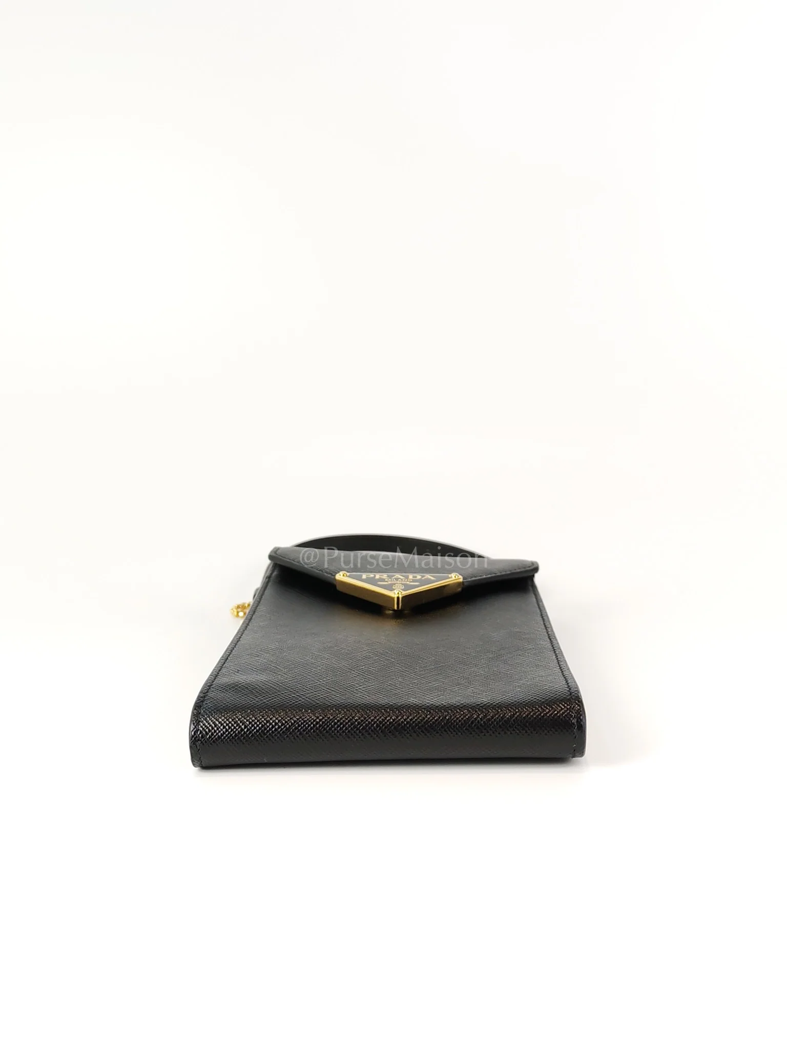 Prada Saffiano Leather in Black Phone Carrier - Image 7