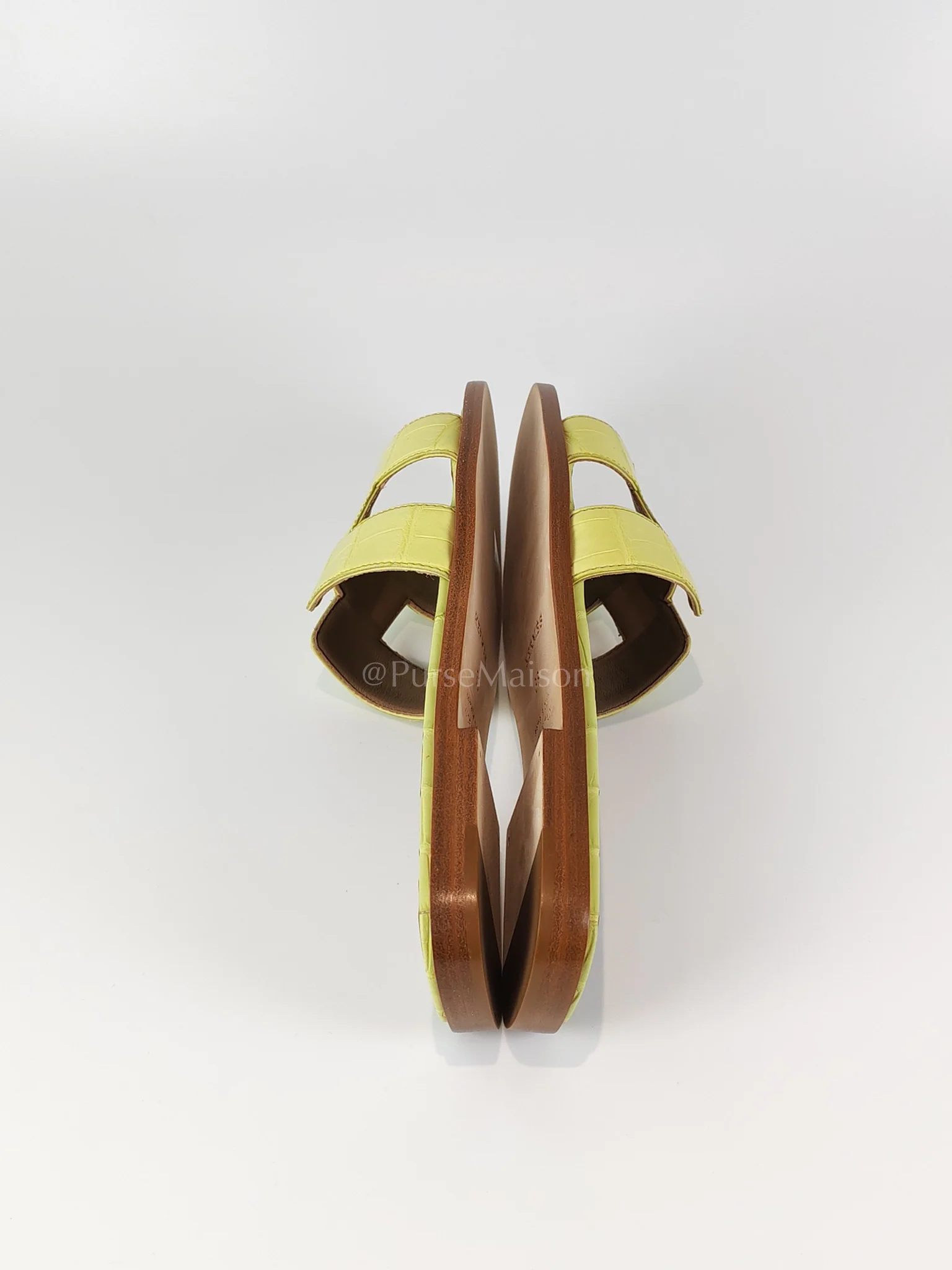 Hermes Oran Matte in Light Green Alligator Leather Sandals Size 36 EU (23cm) - Image 5