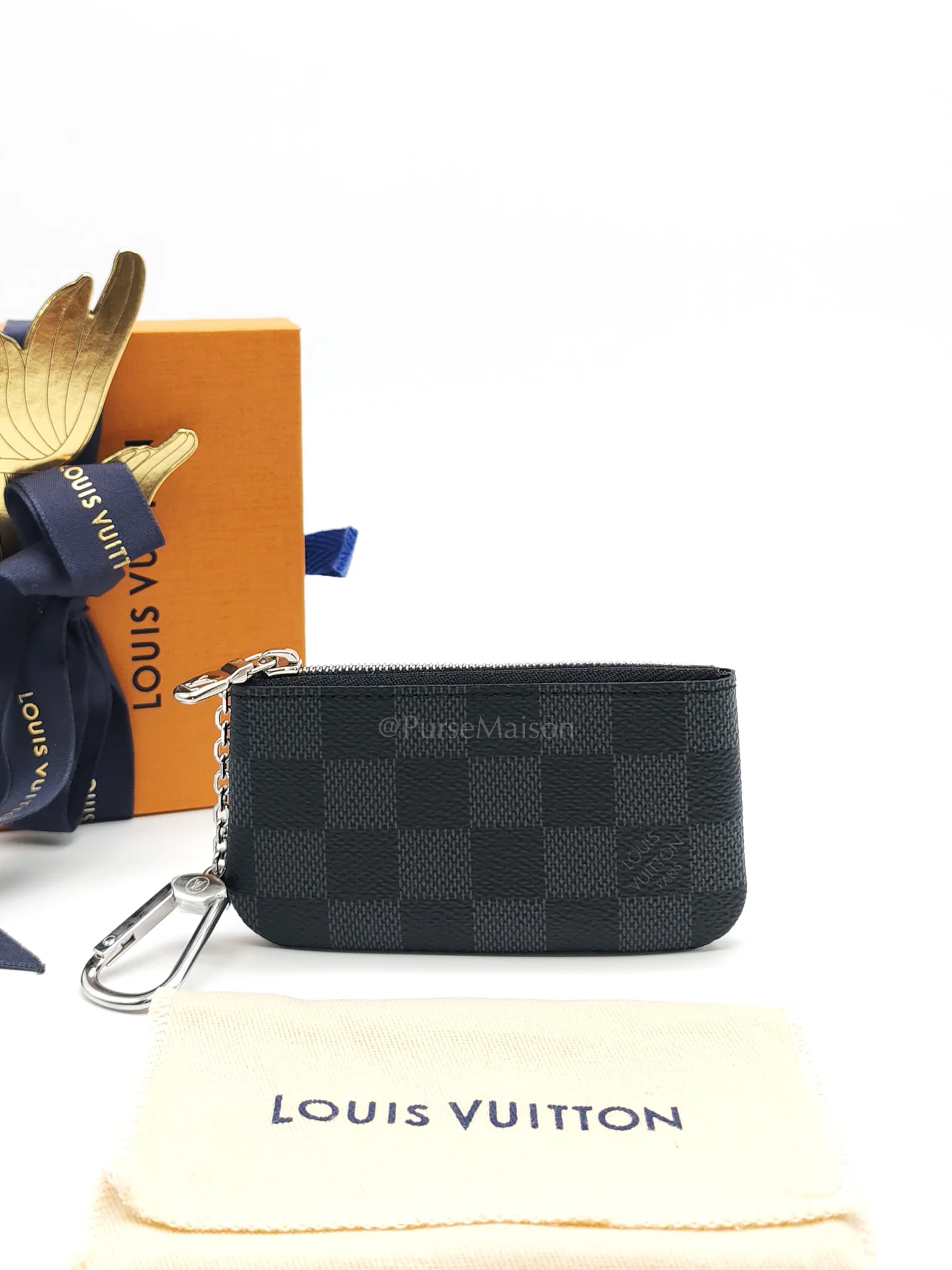 Louis Vuitton Pochette Key Cles  Pouch in Damier Graphite Canvas & Silver Hardware (Datecode: CT4205) - Image 27