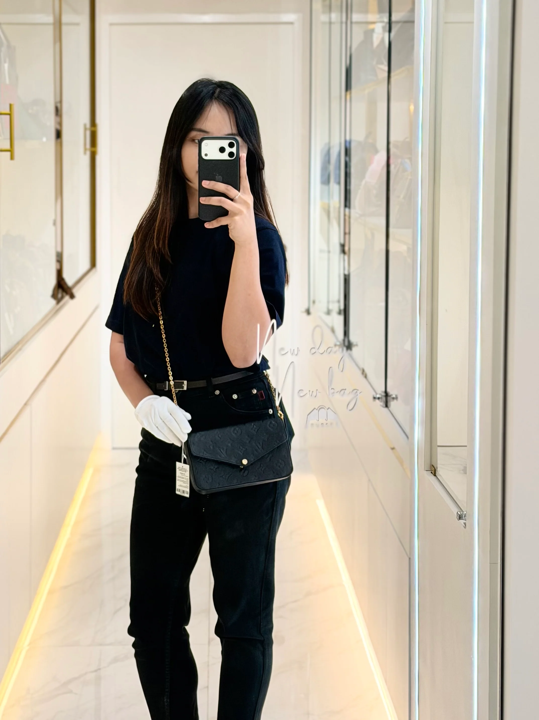 Louis Vuitton Pochette Felicie in Black Monogram Empreinte Leather (Date Code: SD2168) - Image 33