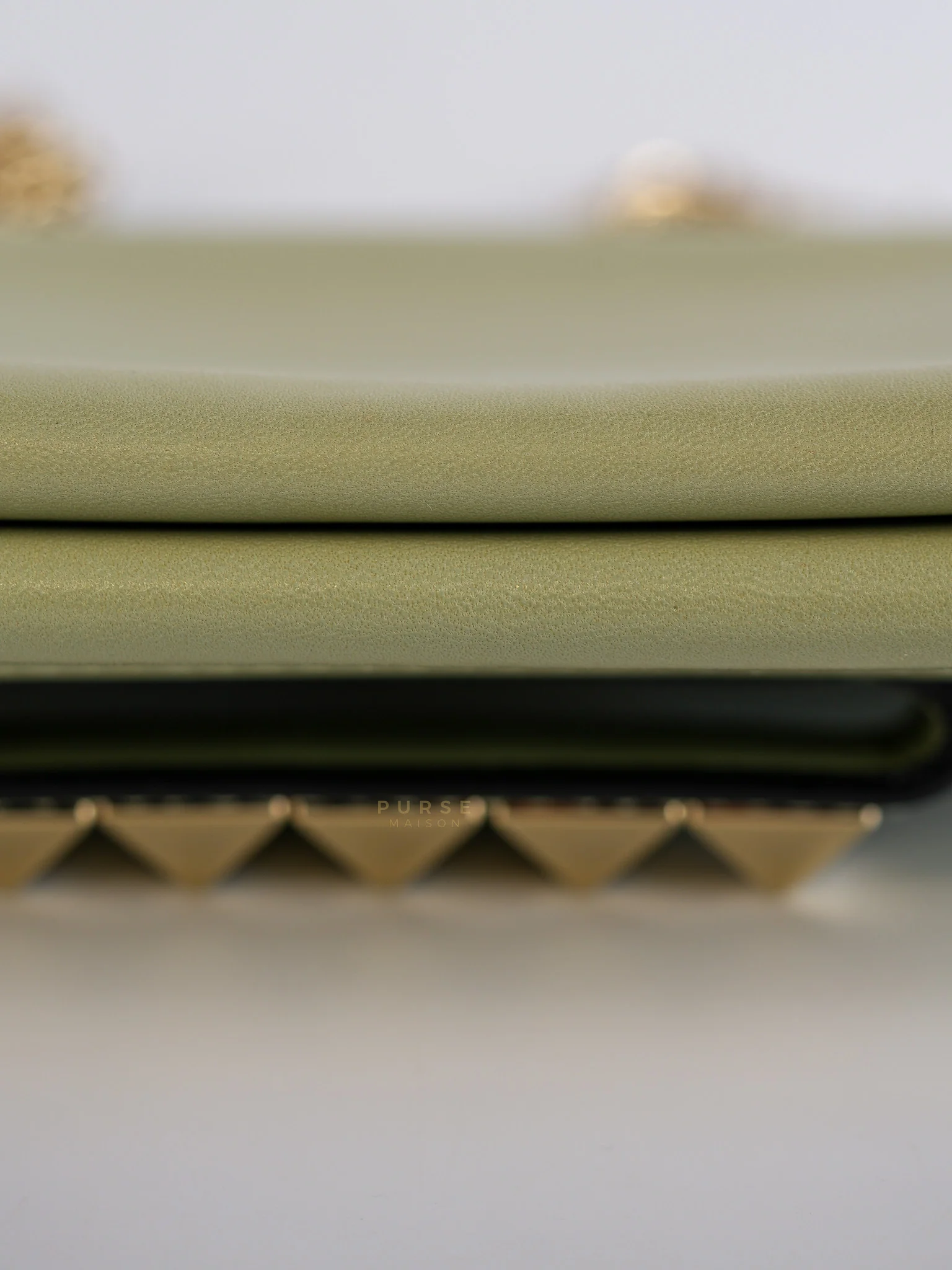 Valentino Vavavoom Rockstud Light Green Leather - Image 14