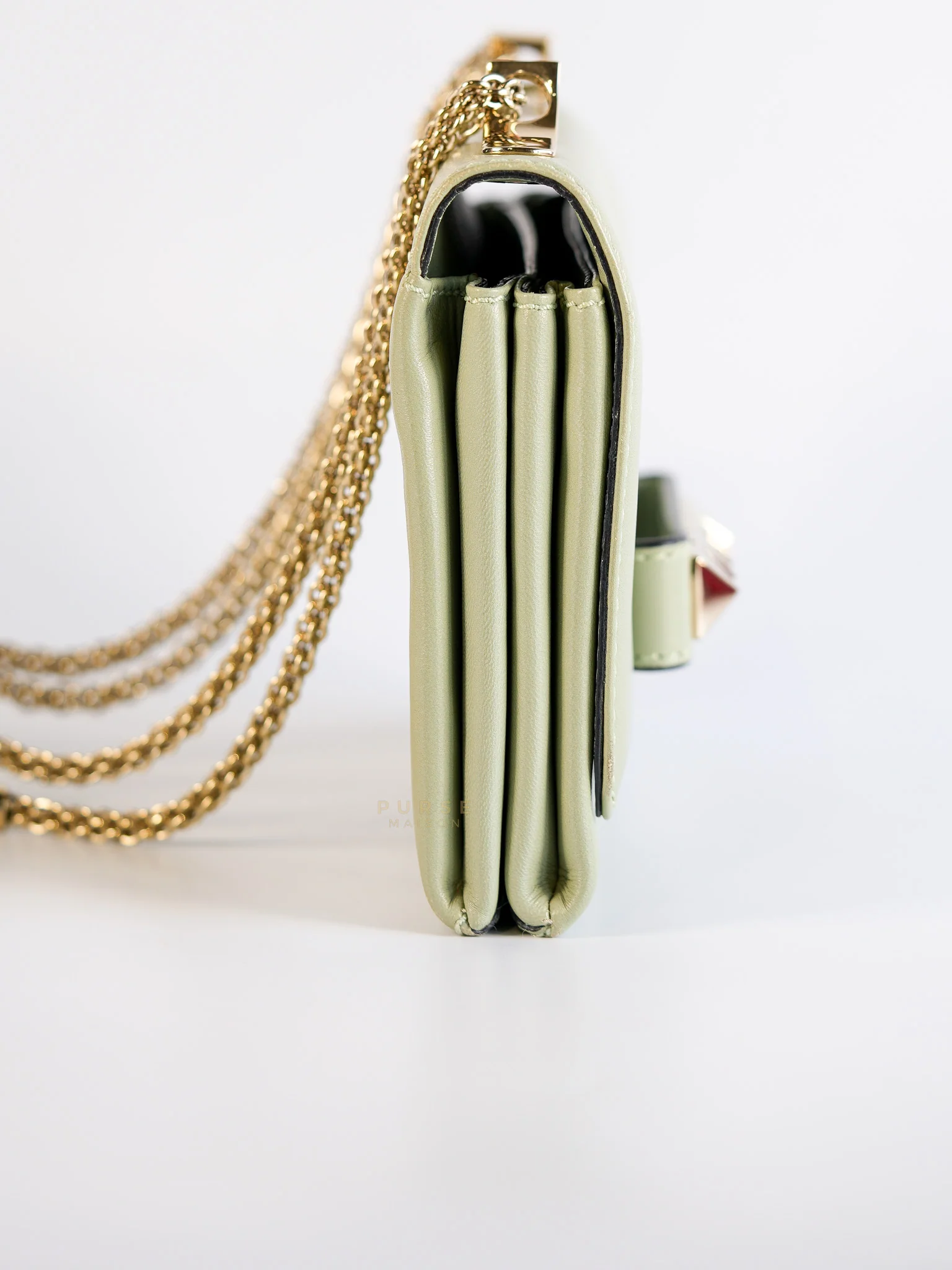 Valentino Vavavoom Rockstud Light Green Leather - Image 4