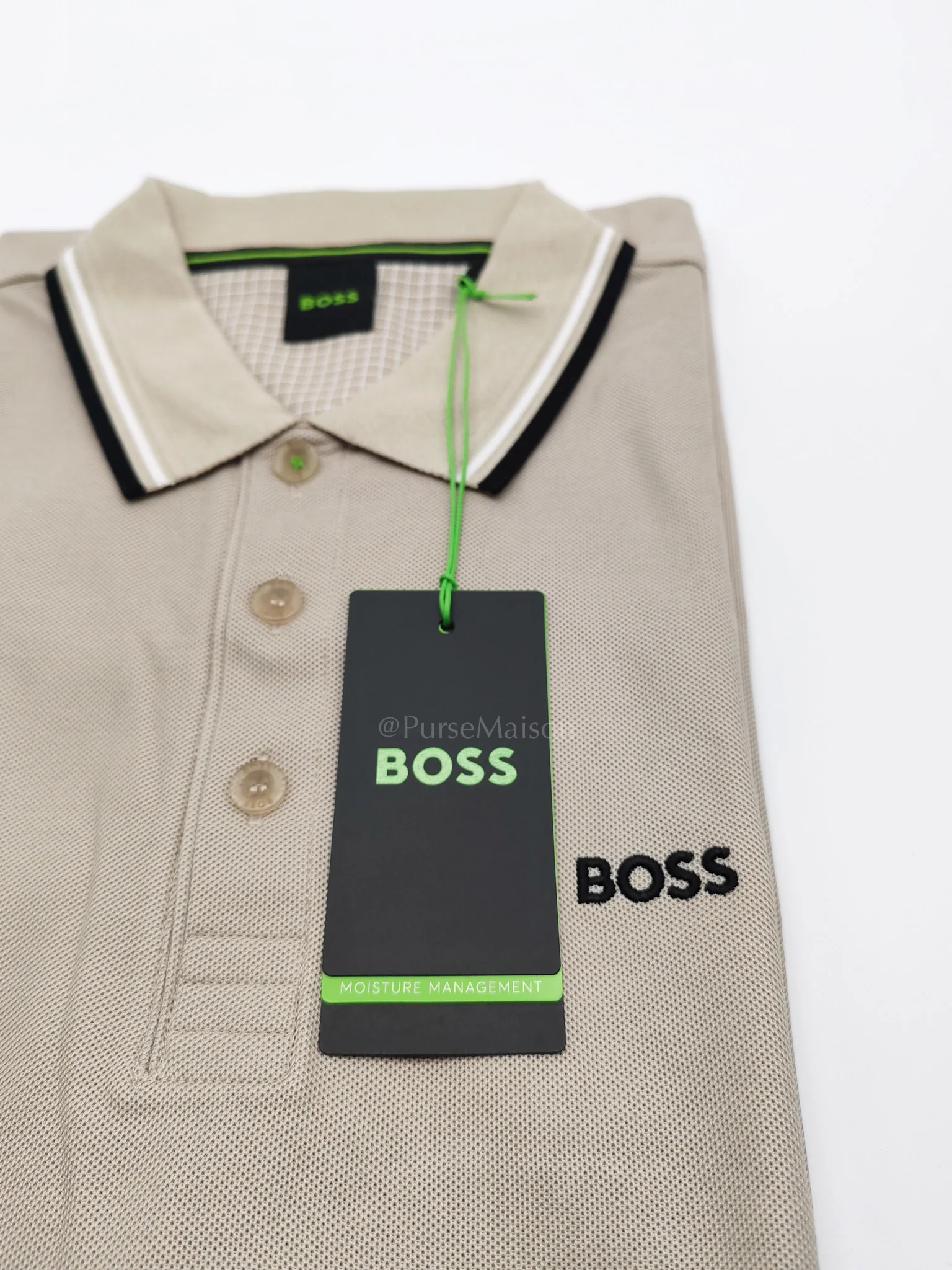 Hugo Boss Jersey Polo Shirt in Light Beige for Men Size L - Image 6
