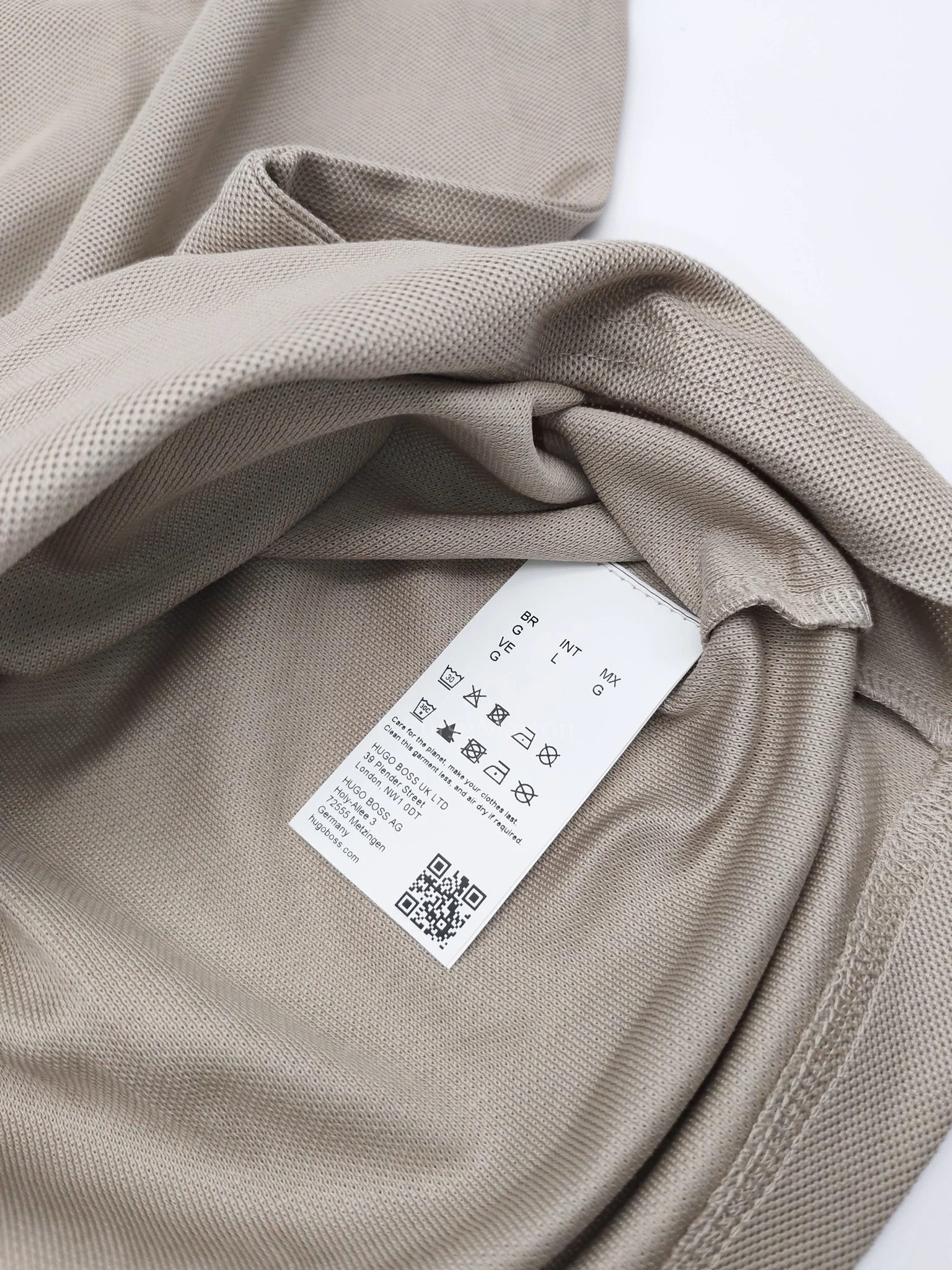Hugo Boss Jersey Polo Shirt in Light Beige for Men Size L - Image 10