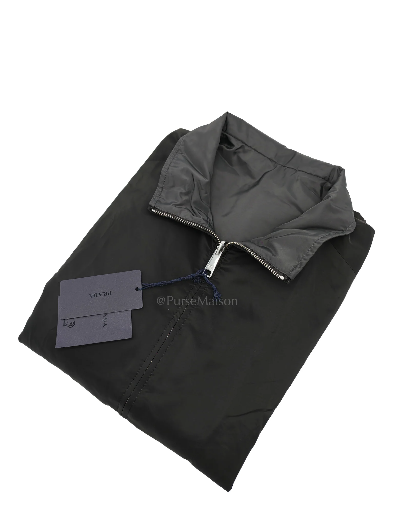 Prada Blouson Reversible Black Nylon Jacket Size 50 - Image 2