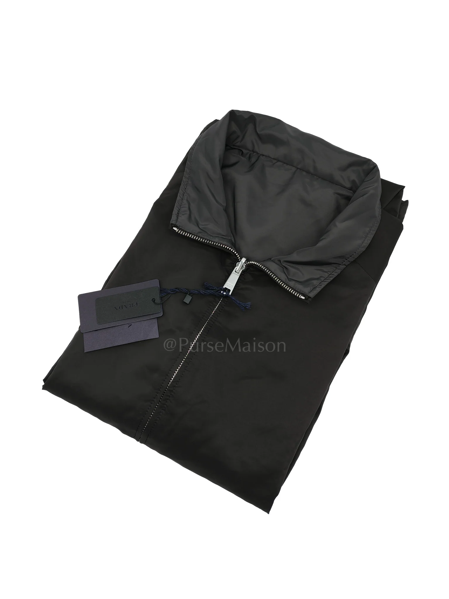 Prada Blouson Reversible Black Nylon Jacket Size 56 - Image 2