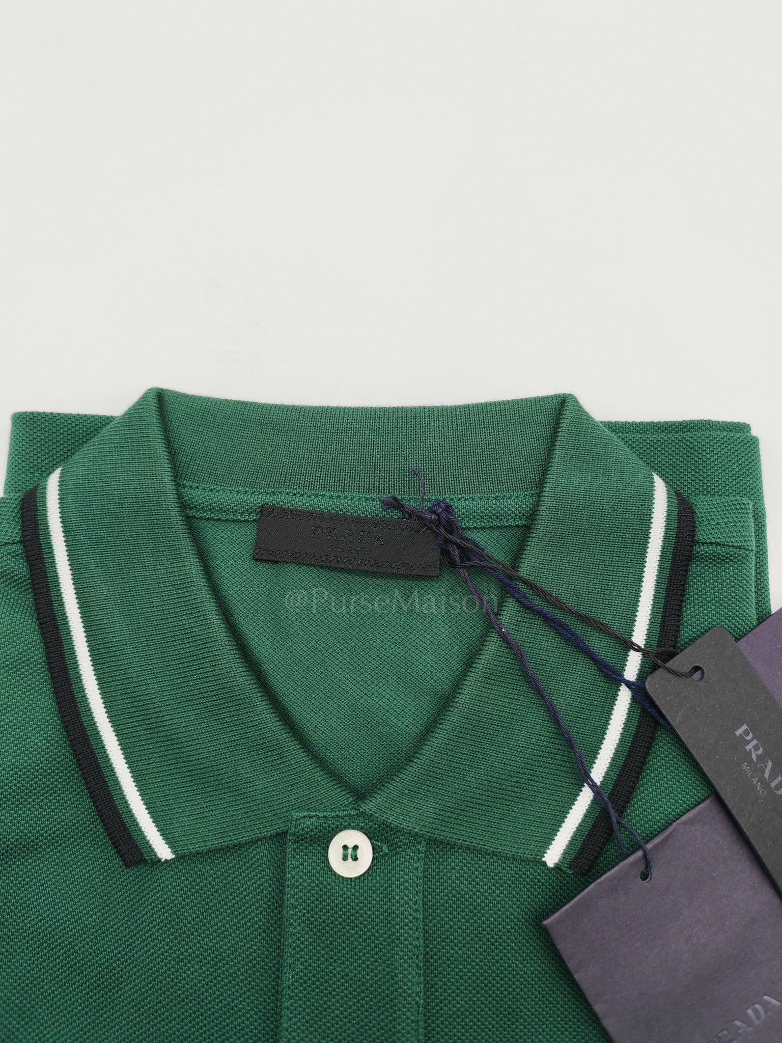 Prada Piquit Abete (Green )Polo Shirt Size L - Image 4