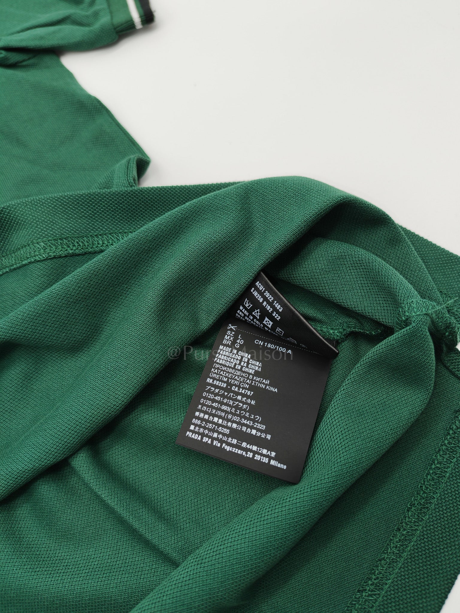Prada Piquit Abete (Green )Polo Shirt Size L - Image 7