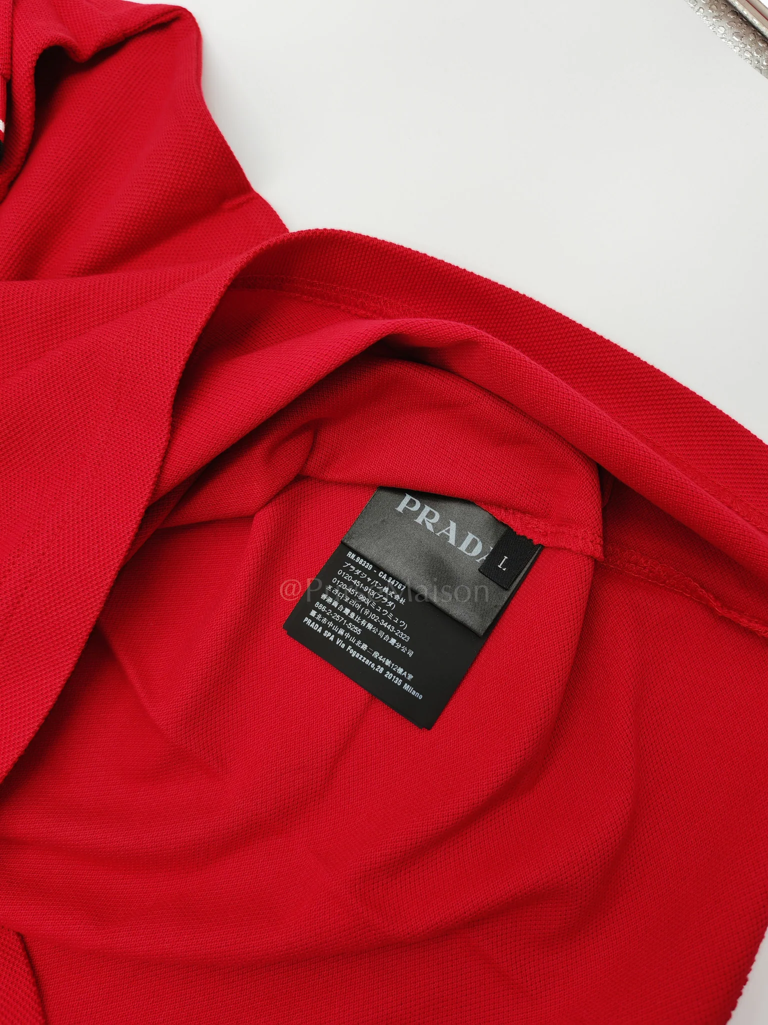 Prada Piquet Red Polo Shirt Size L - Image 3
