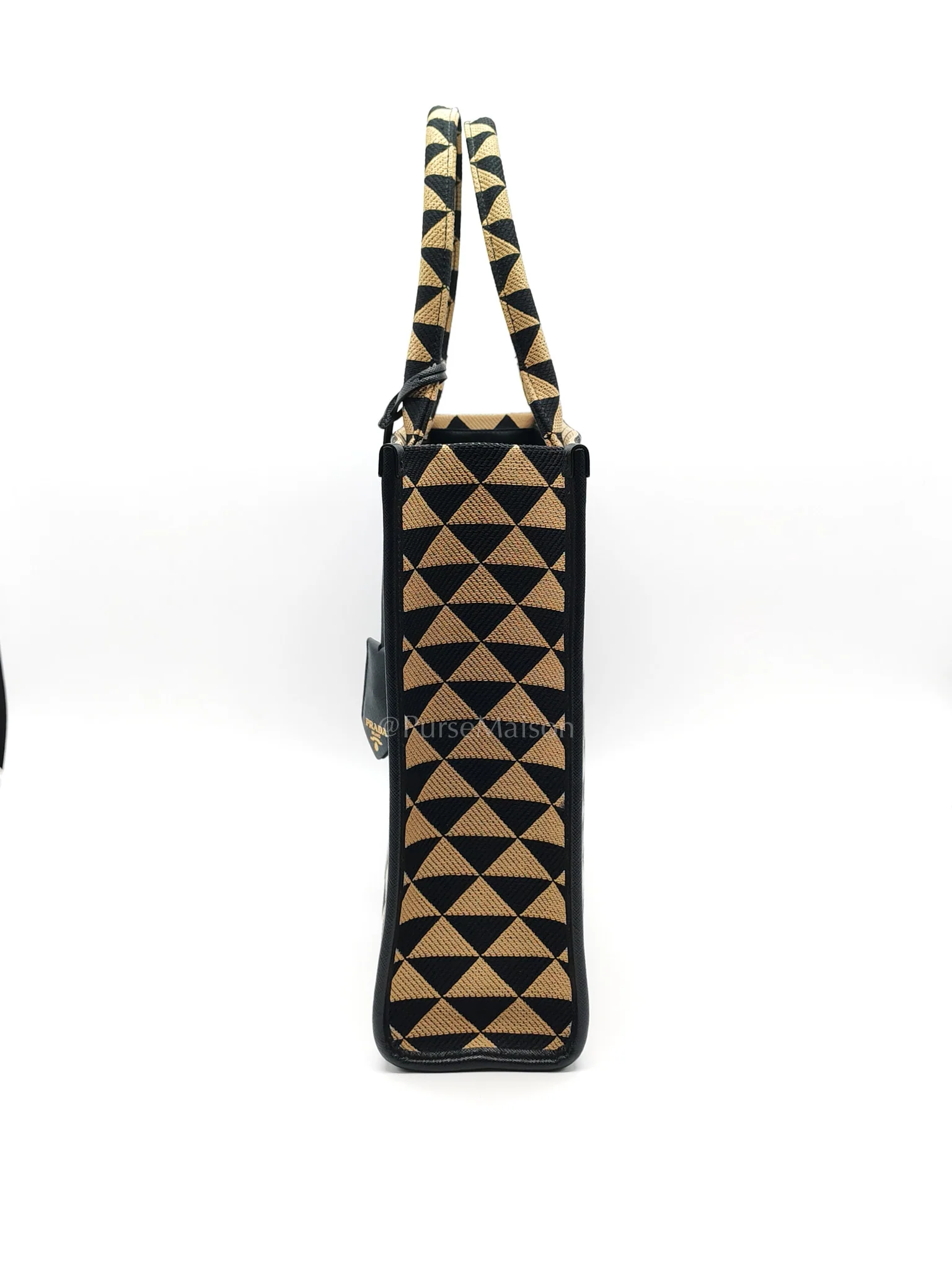 Prada 1BA356 Jacquard Triangolo Symbole Canvas Tote Bag - Image 5