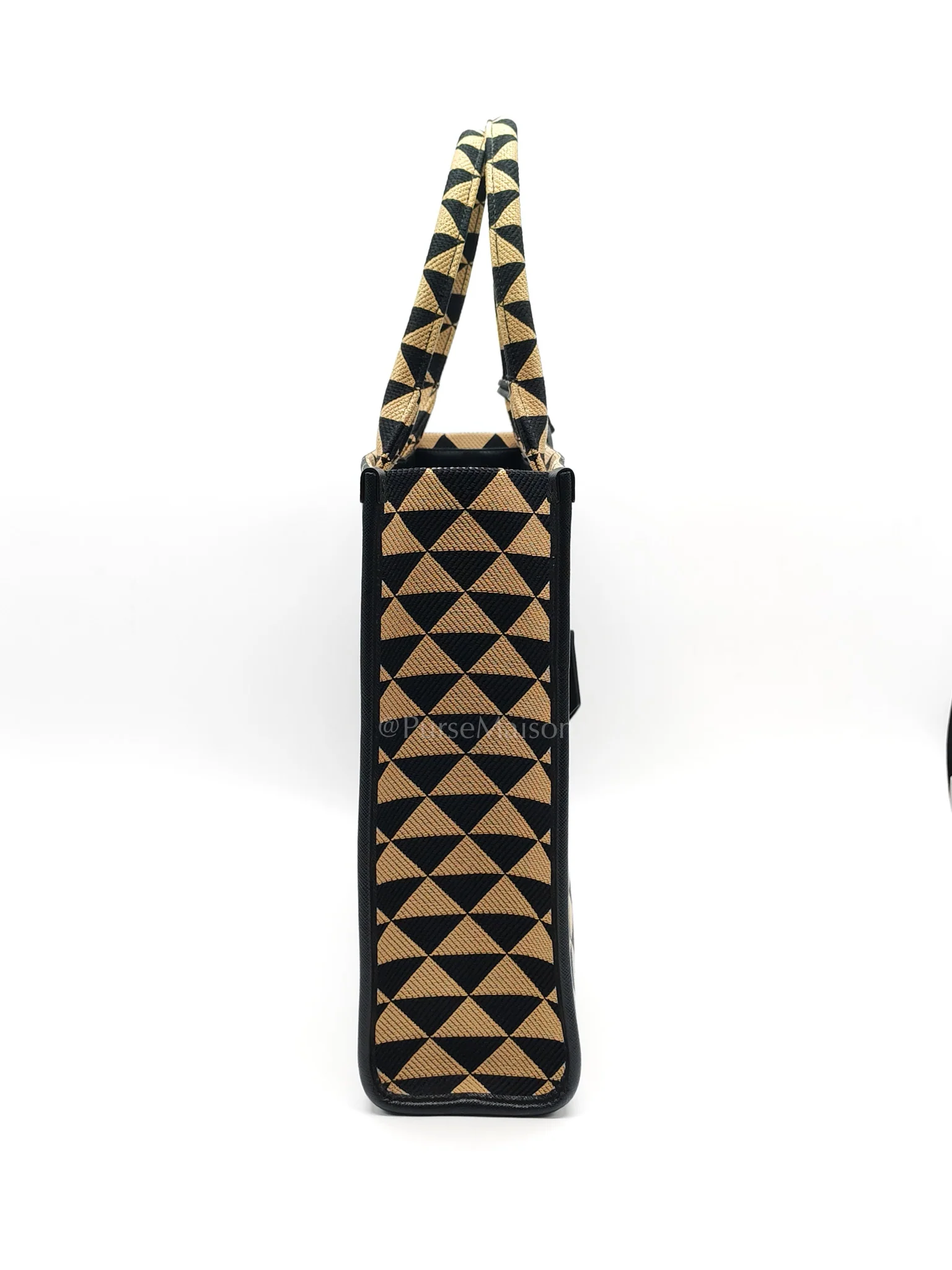 Prada 1BA356 Jacquard Triangolo Symbole Canvas Tote Bag - Image 6
