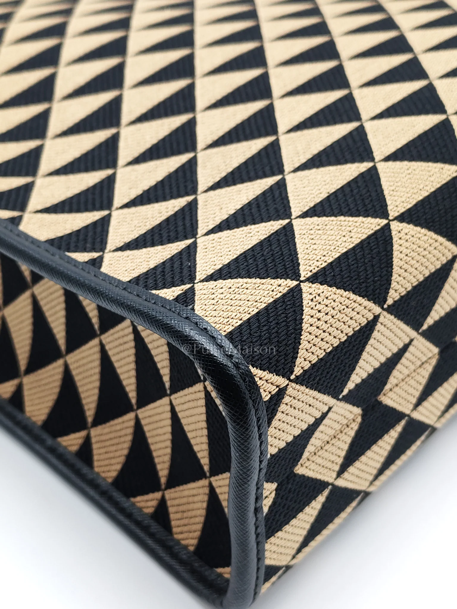 Prada 1BA356 Jacquard Triangolo Symbole Canvas Tote Bag - Image 8