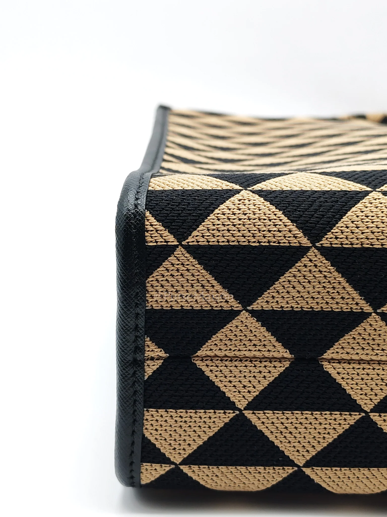 Prada 1BA356 Jacquard Triangolo Symbole Canvas Tote Bag - Image 9